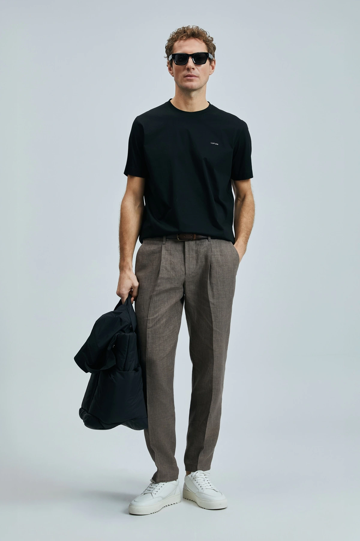 Lufian Erkek Bran Modern Grafik Siyah T-Shirt 111020262