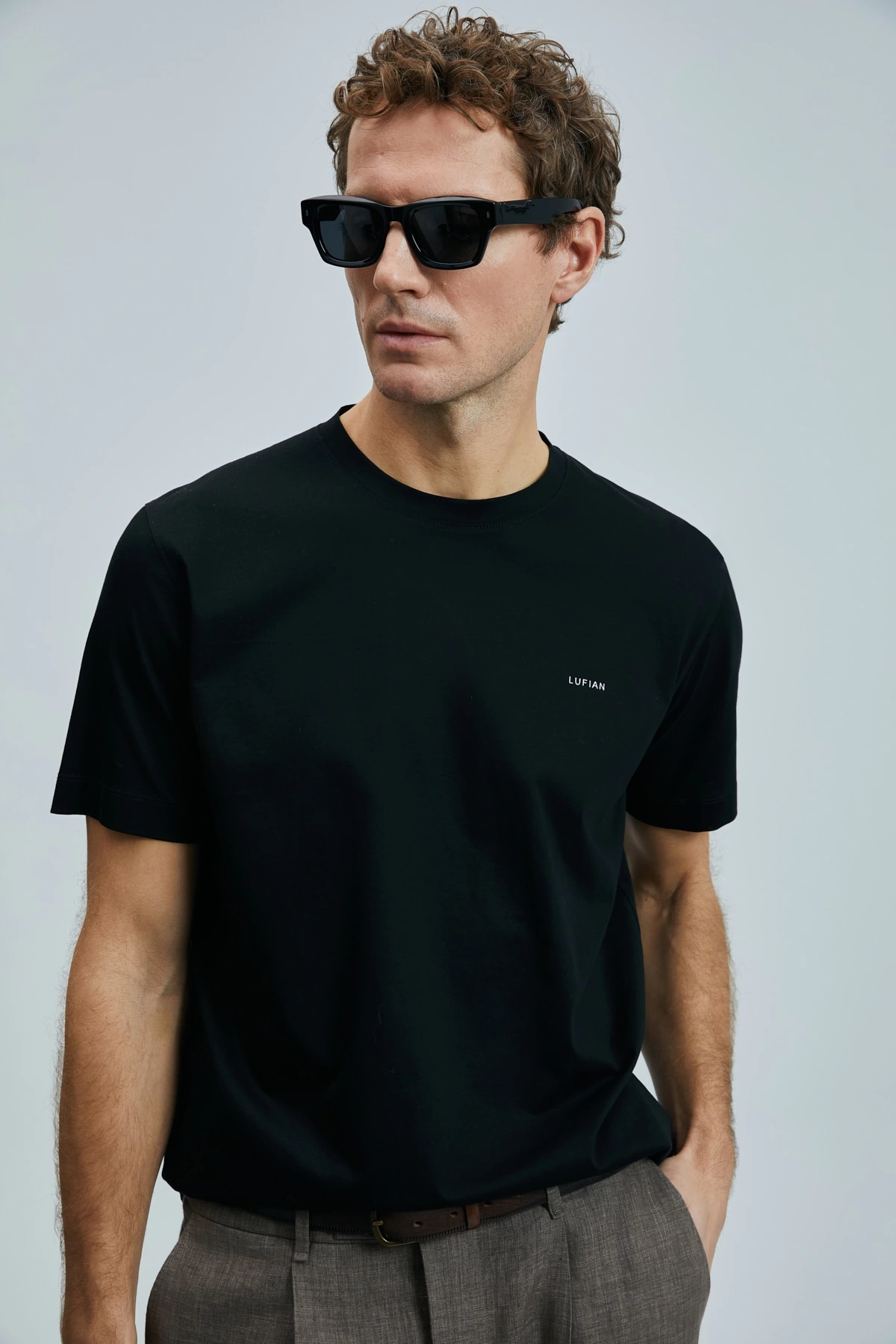 Lufian Erkek Bran Modern Grafik Siyah T-Shirt 111020262