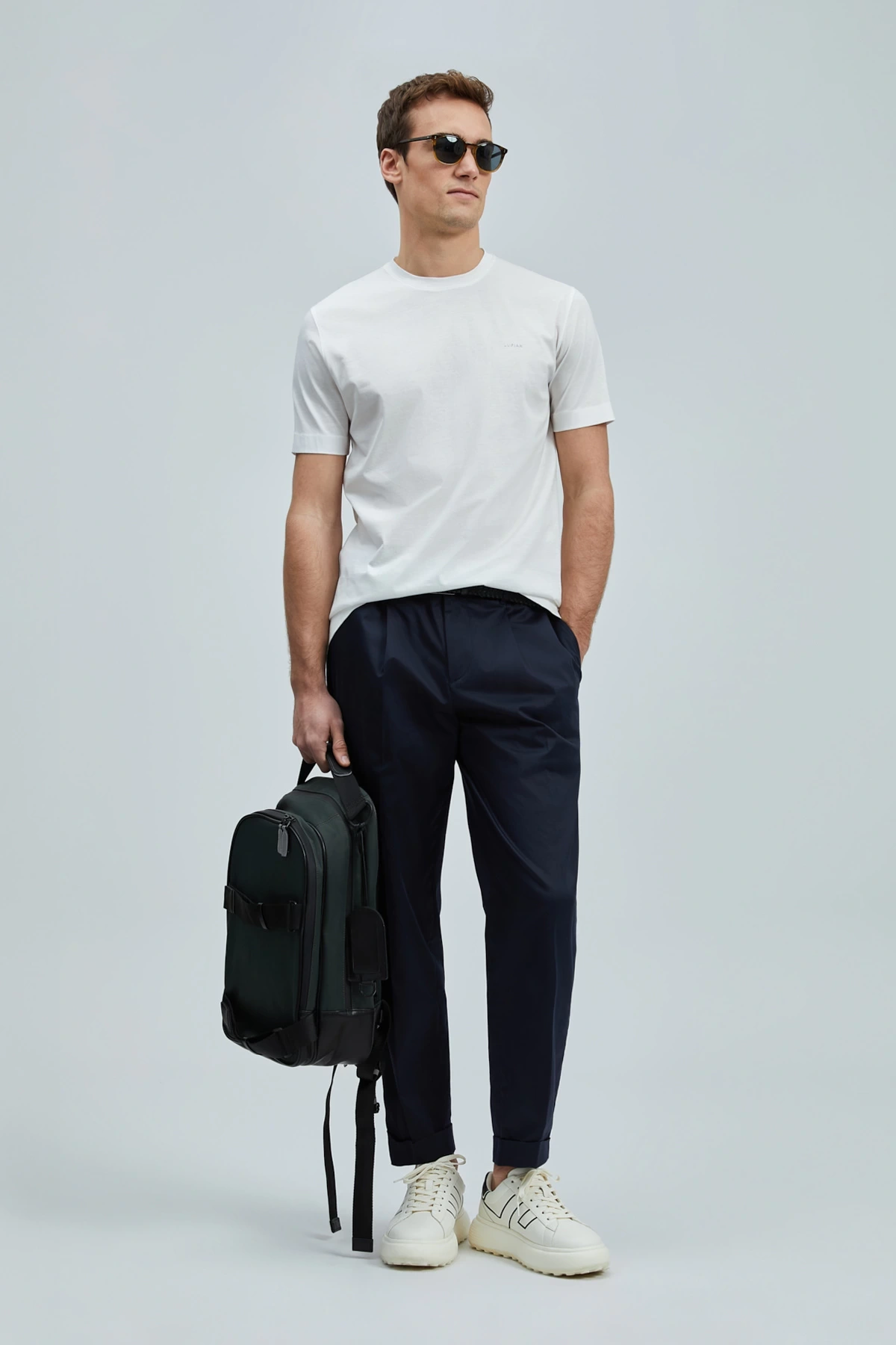 Lufian Erkek Bran Modern Grafik Kırık Beyaz T-Shirt 111020262