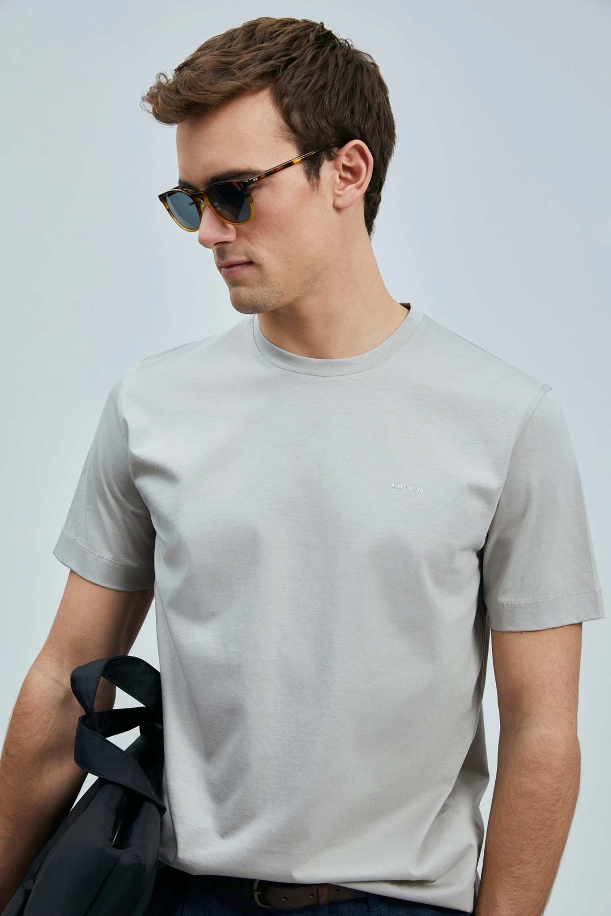 Lufian Erkek Bran Modern Grafik Bej T-Shirt IS111020262