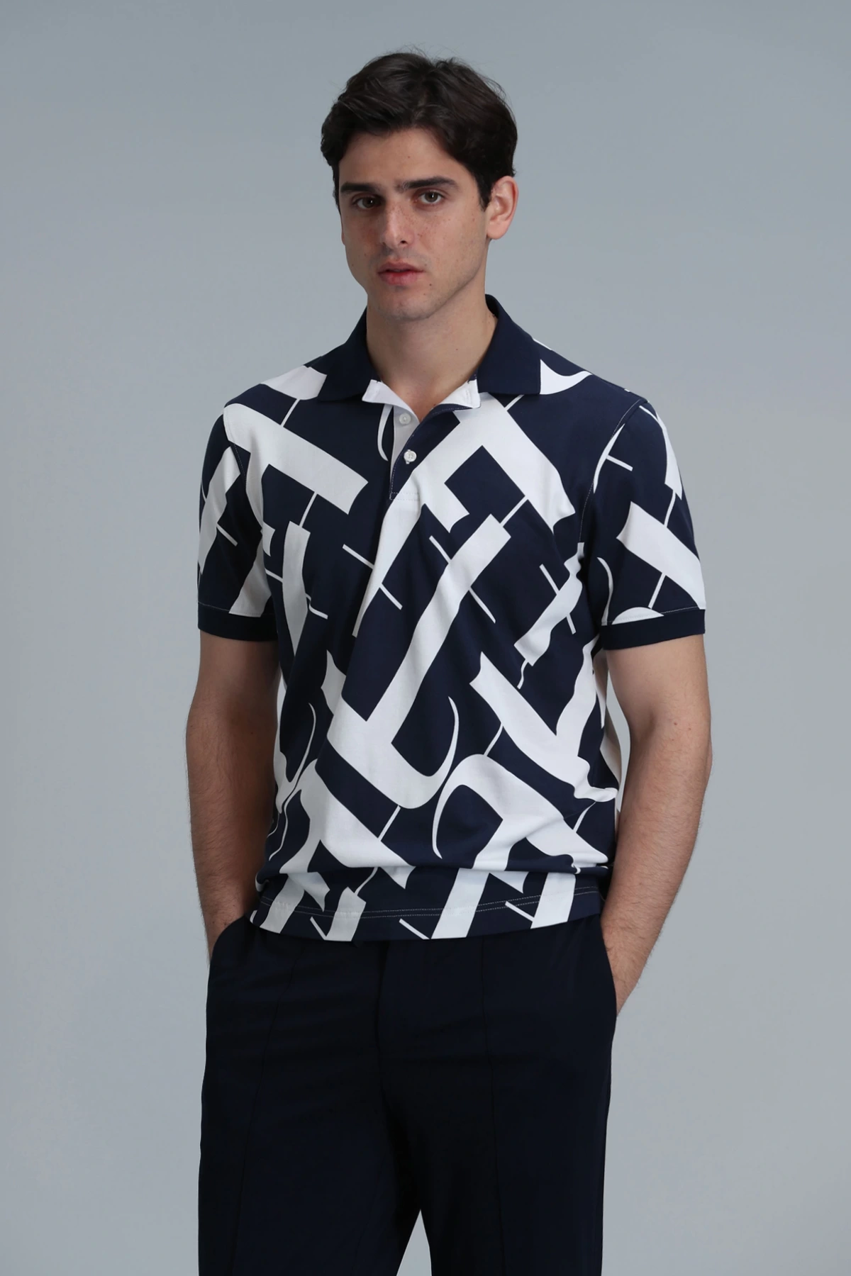 Lufian Erkek Cara Polo Yaka Lacivert T-Shirt 111040180