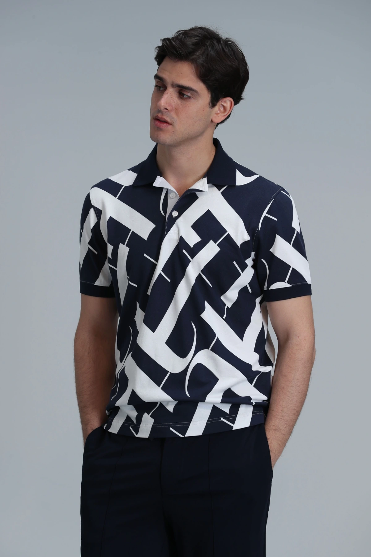 Lufian Erkek Cara Polo Yaka Lacivert T-Shirt 111040180