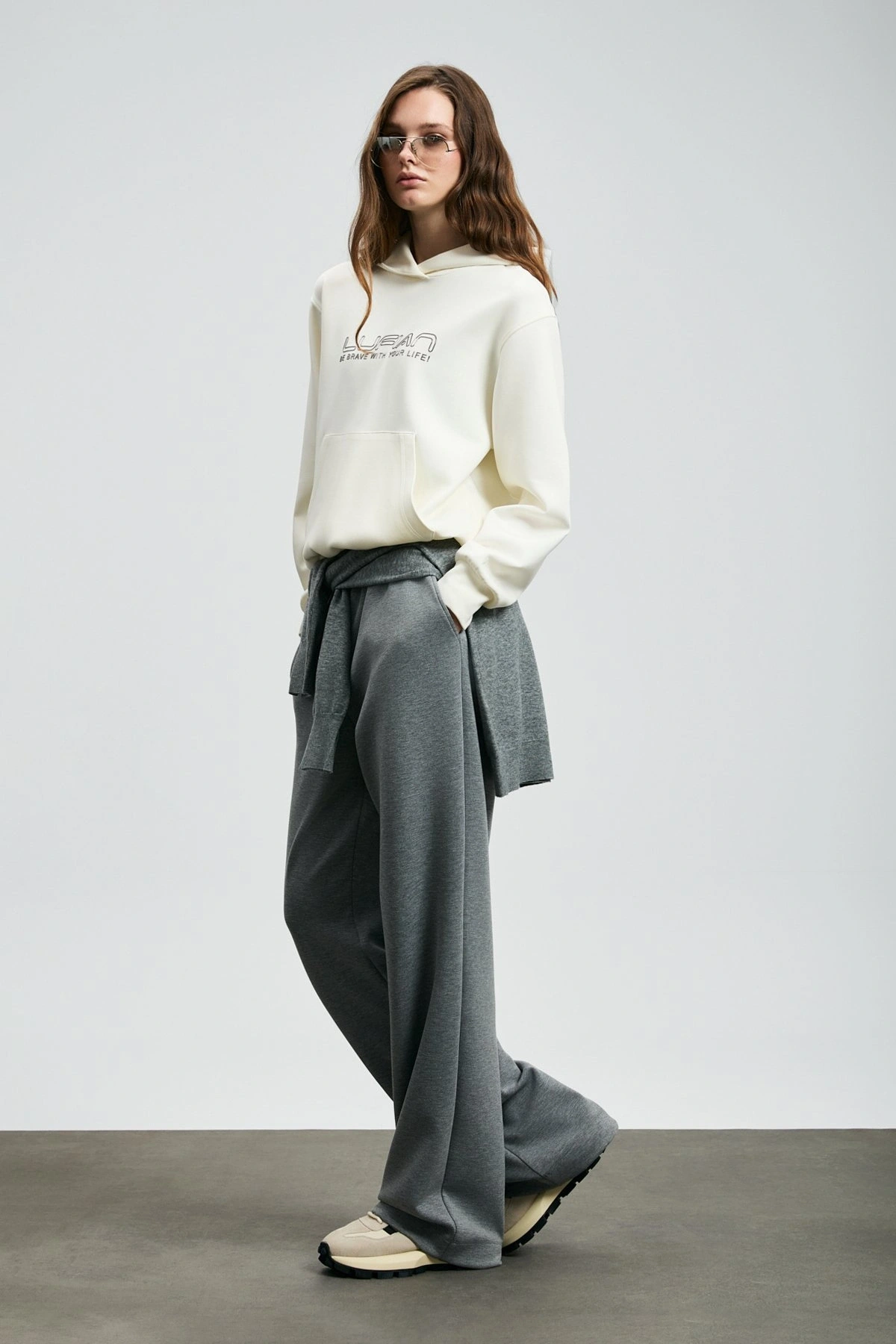 Lufian Cassa Kadın Kırık Beyaz Örme Sweatshirt 122030023