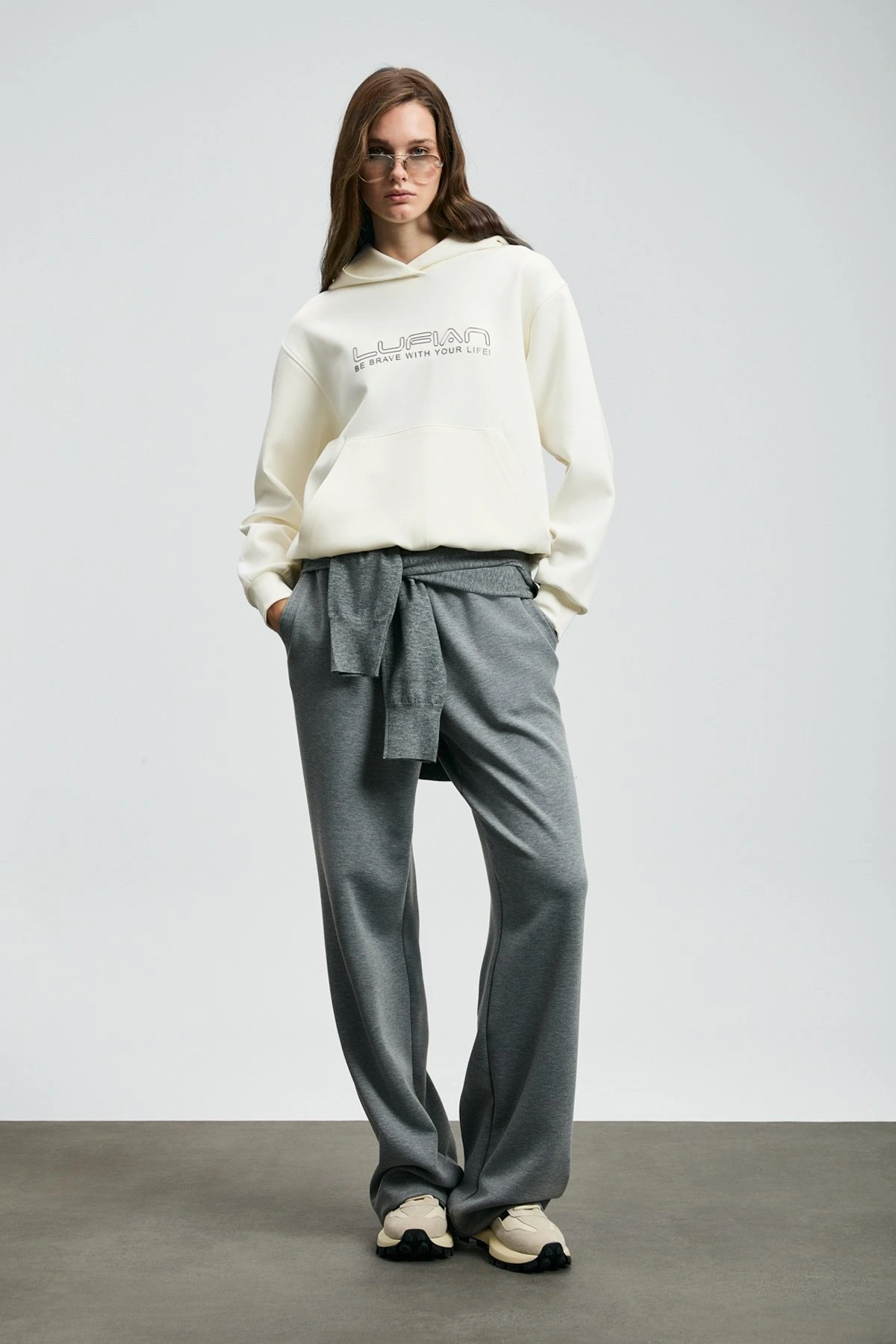 Lufian Cassa Kadın Kırık Beyaz Örme Sweatshirt 122030023