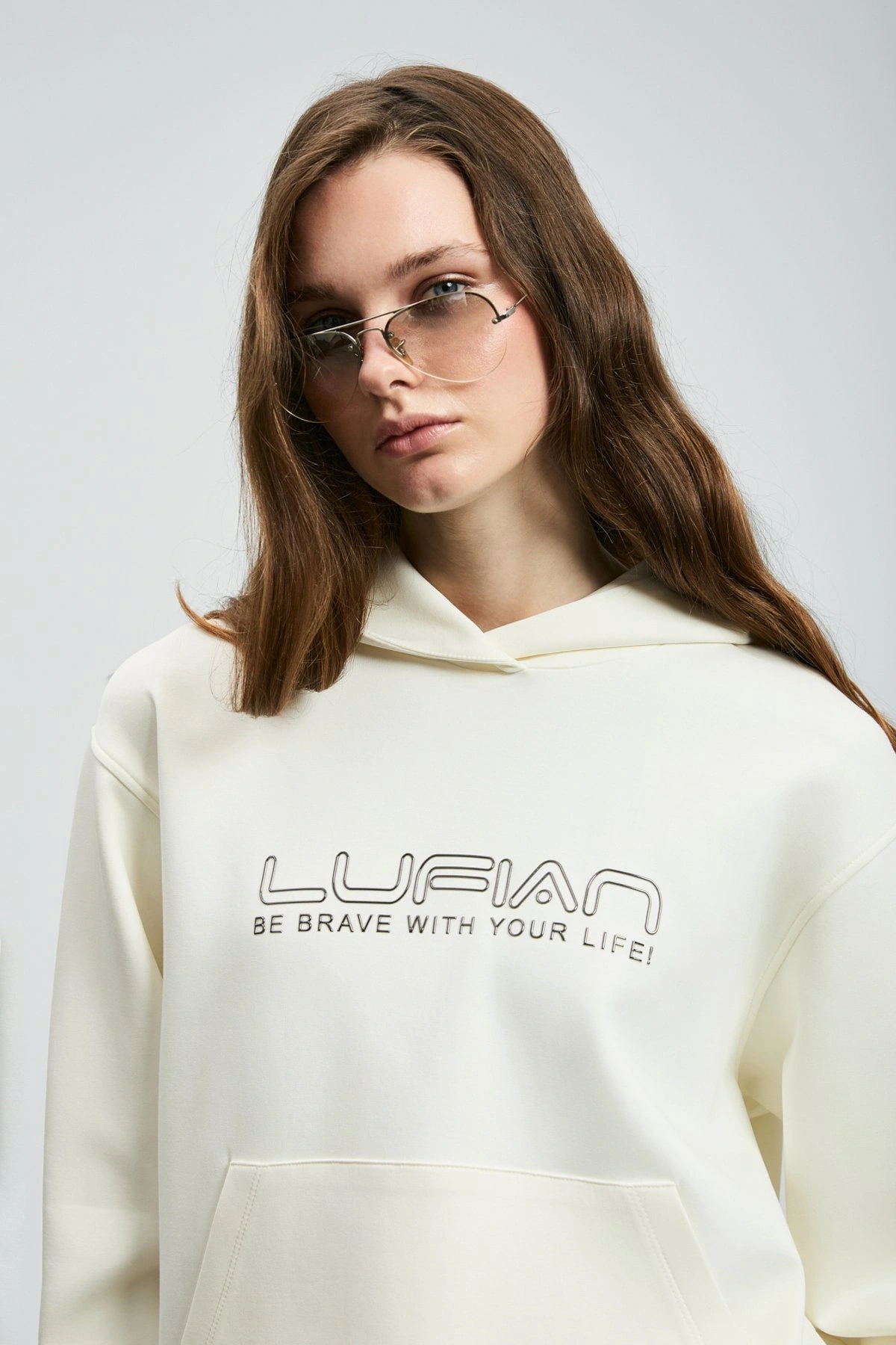 Lufian Cassa Kadın Kırık Beyaz Örme Sweatshirt 122030023