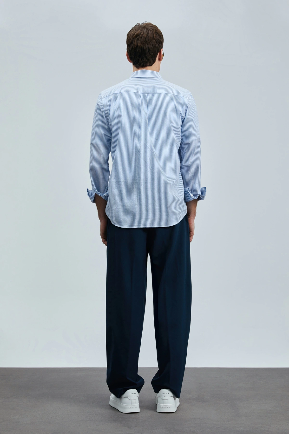 Lufian Erkek Charles Basic Regular Fit Mavi Gömlek 111010638