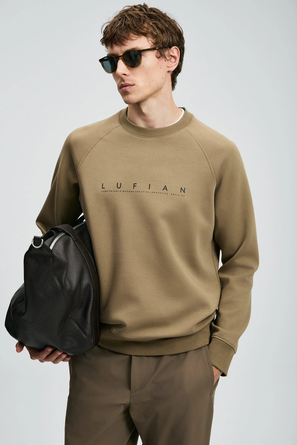 Lufian Cooper Erkek Kum Renk Sweatshirt 112030177