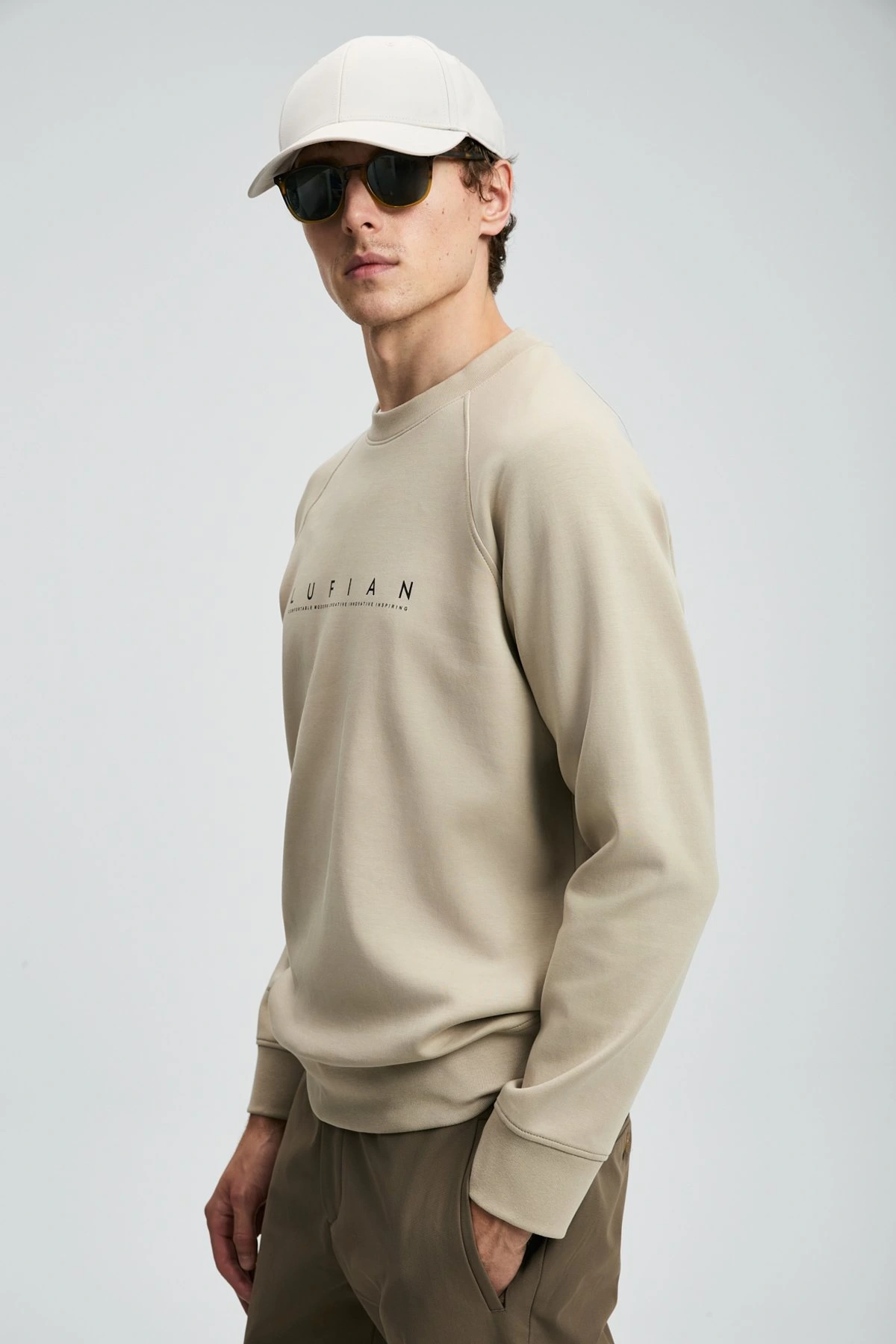 Lufian Erkek Cooper Bej Sweatshirt 112030177