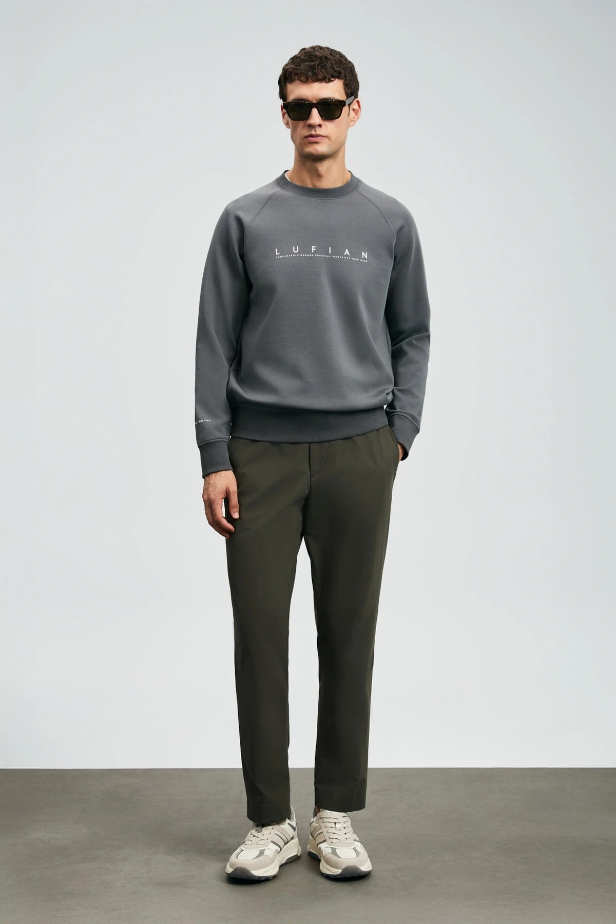 Lufian Erkek Cooper Koyu Gri Sweatshirt 112030177