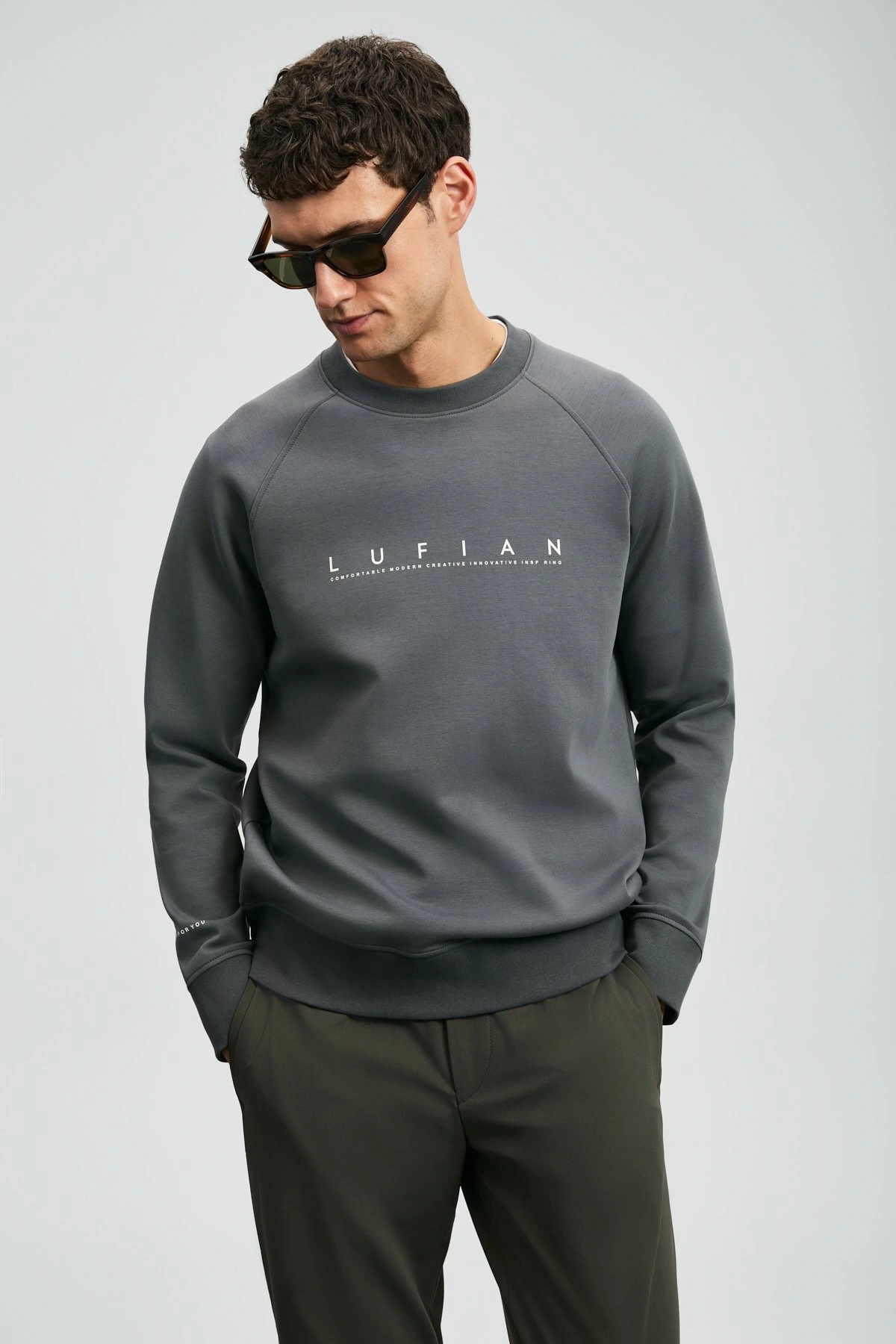 Lufian Erkek Cooper Koyu Gri Sweatshirt 112030177