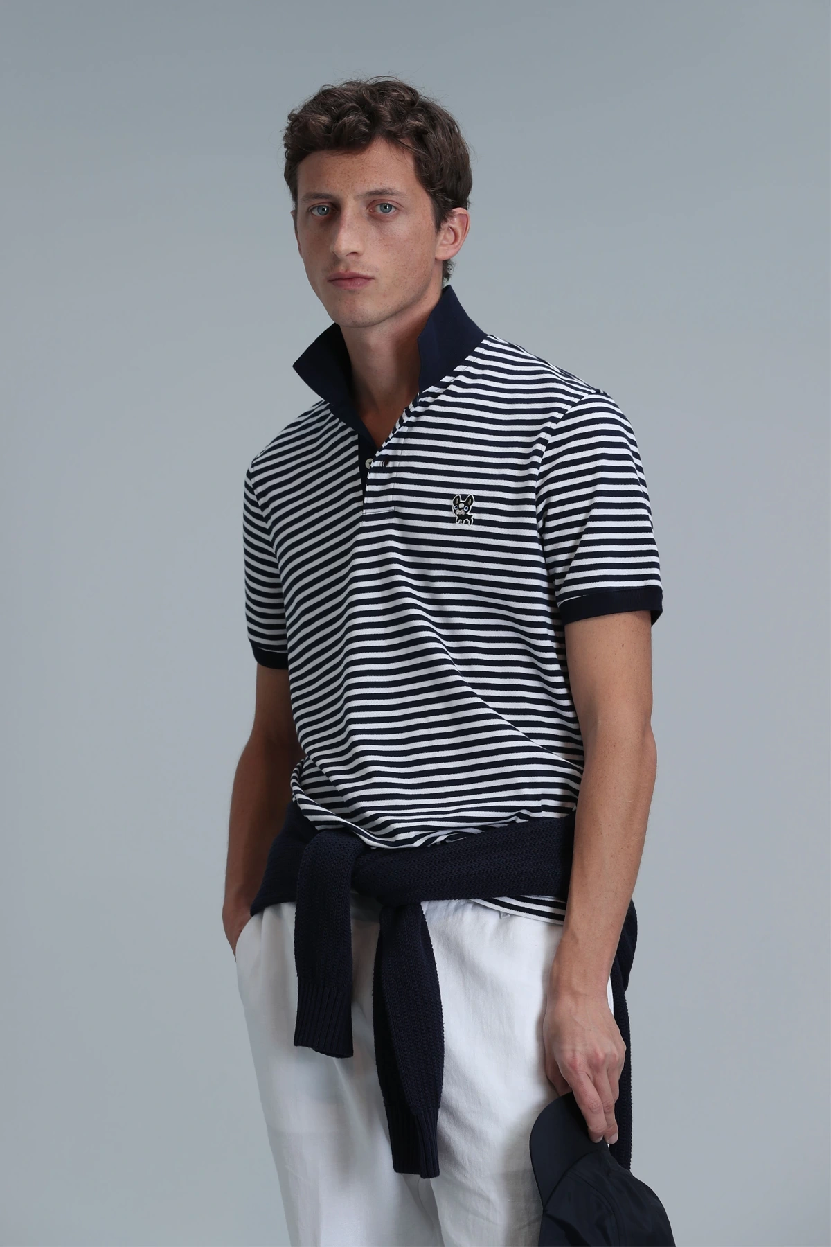 Lufian Erkek Dani Polo Yaka Lacivert T-Shirt 111040184