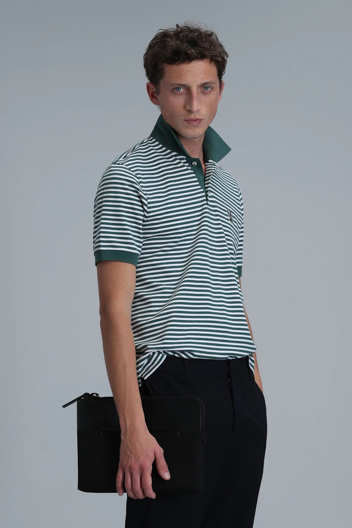 Lufian Erkek Dani Polo Yaka Yeşil T-Shirt 111040184