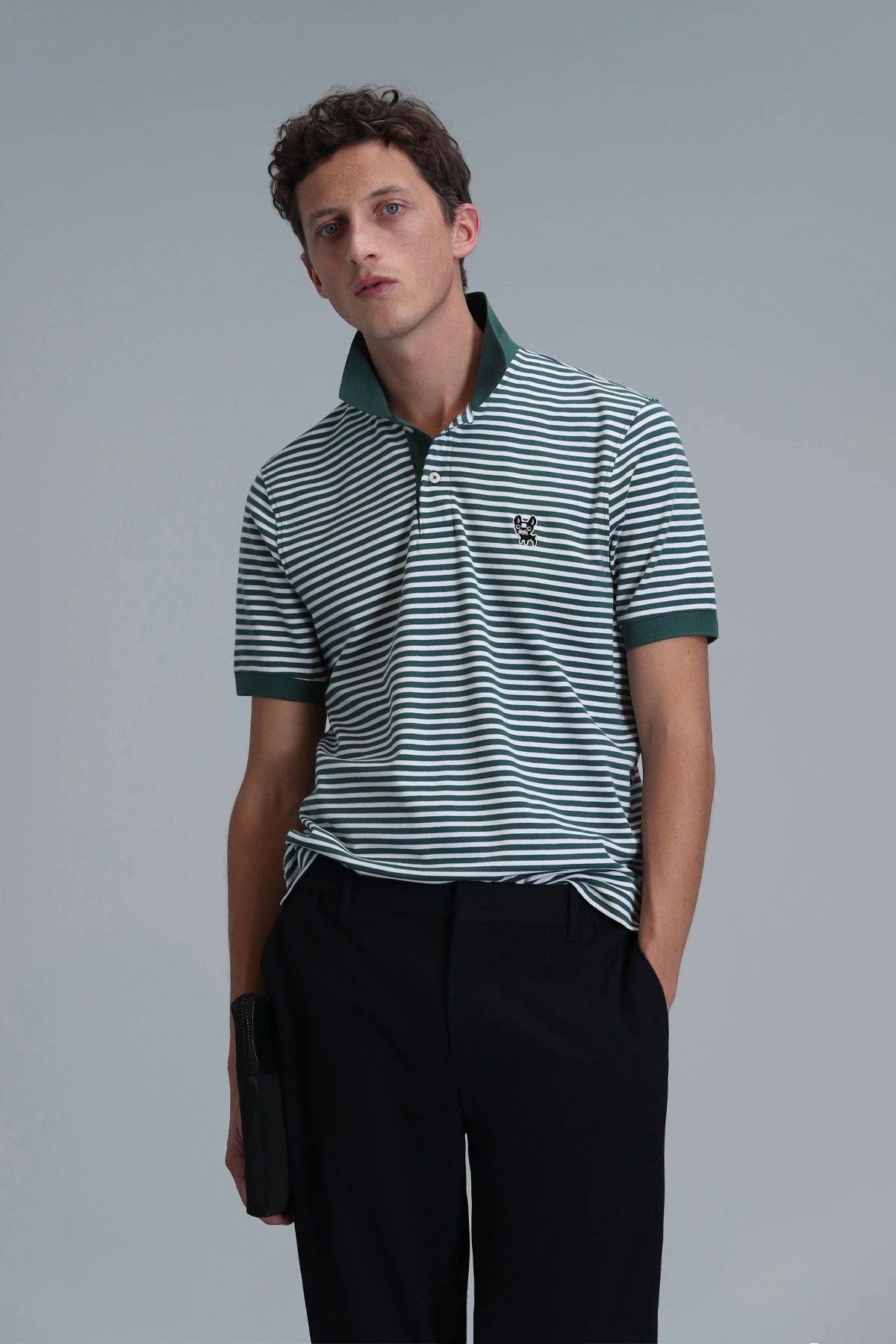 Lufian Erkek Dani Polo Yaka Yeşil T-Shirt 111040184