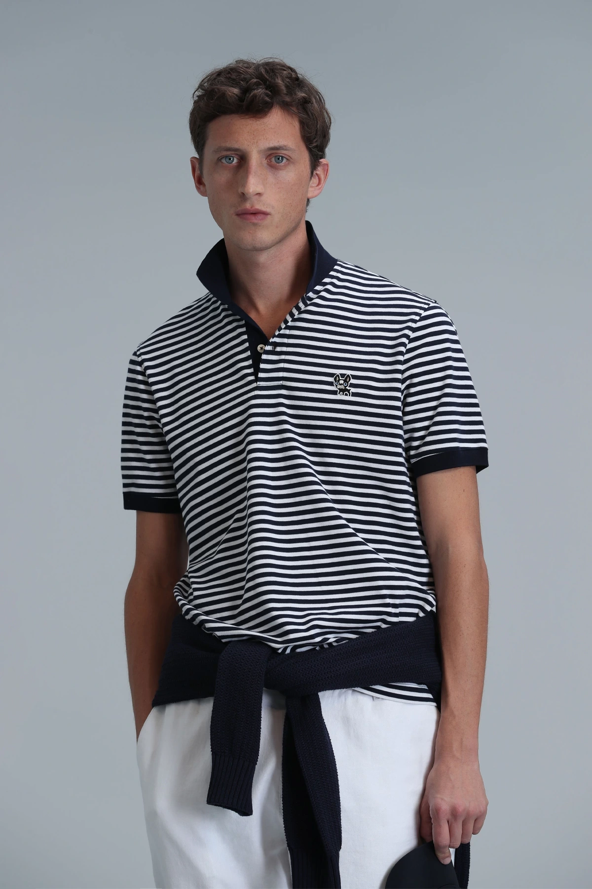 Lufian Erkek Dani Polo Yaka Lacivert T-Shirt 111040184