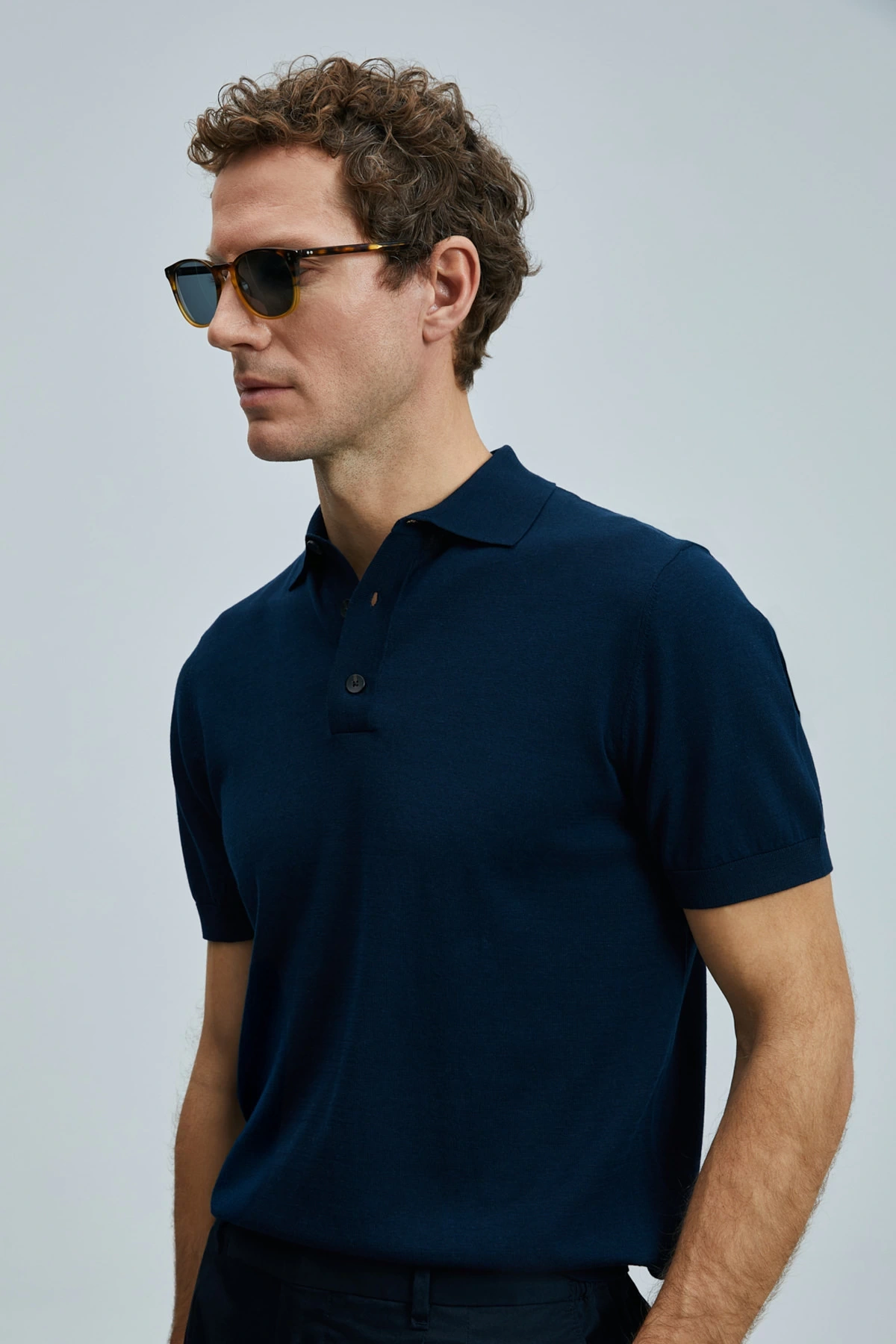 Lufian Erkek Derek Polo Yaka Lacivert T-Shirt 111090103