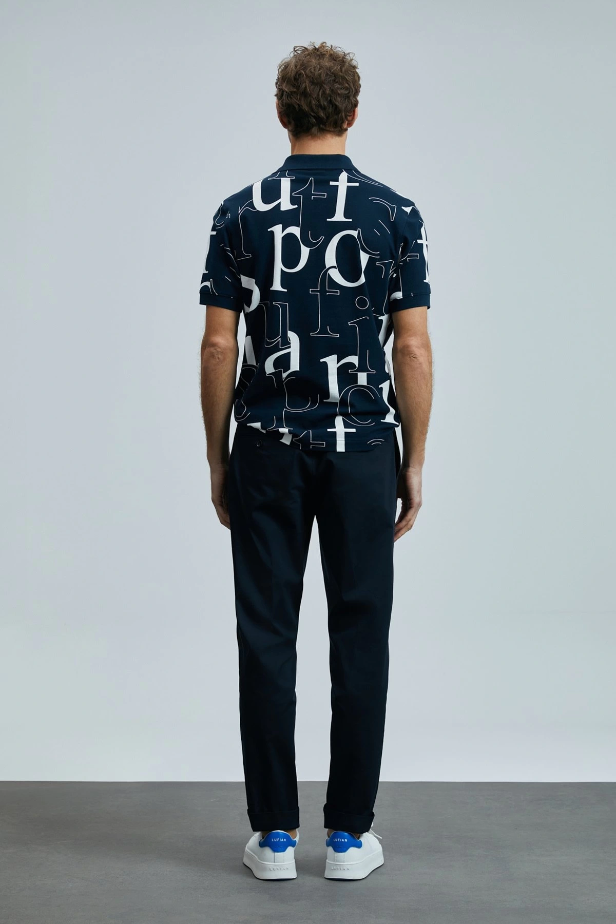 Lufian Erkek Diamond Smart Polo Lacivert T-Shirt 111040219