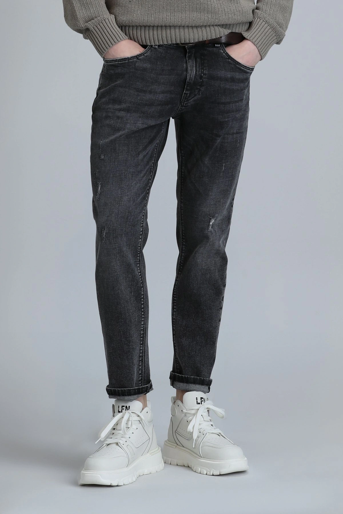Lufian Duffy Erkek Siyah Jean Pantolon 111200176