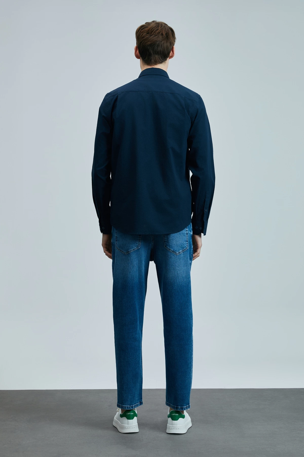 Lufian Erkek Ellery Basic Regular Lacivert Gömlek 111010637