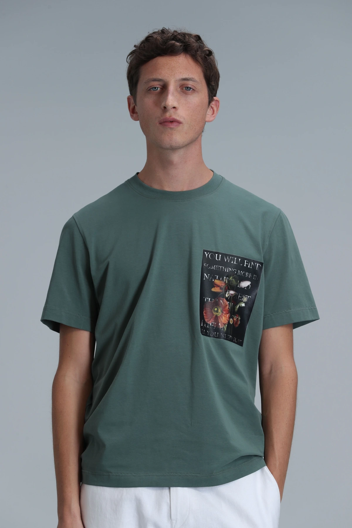 Lufian Erkek Exotic Modern Ördek Yeşili T-Shirt 111020202