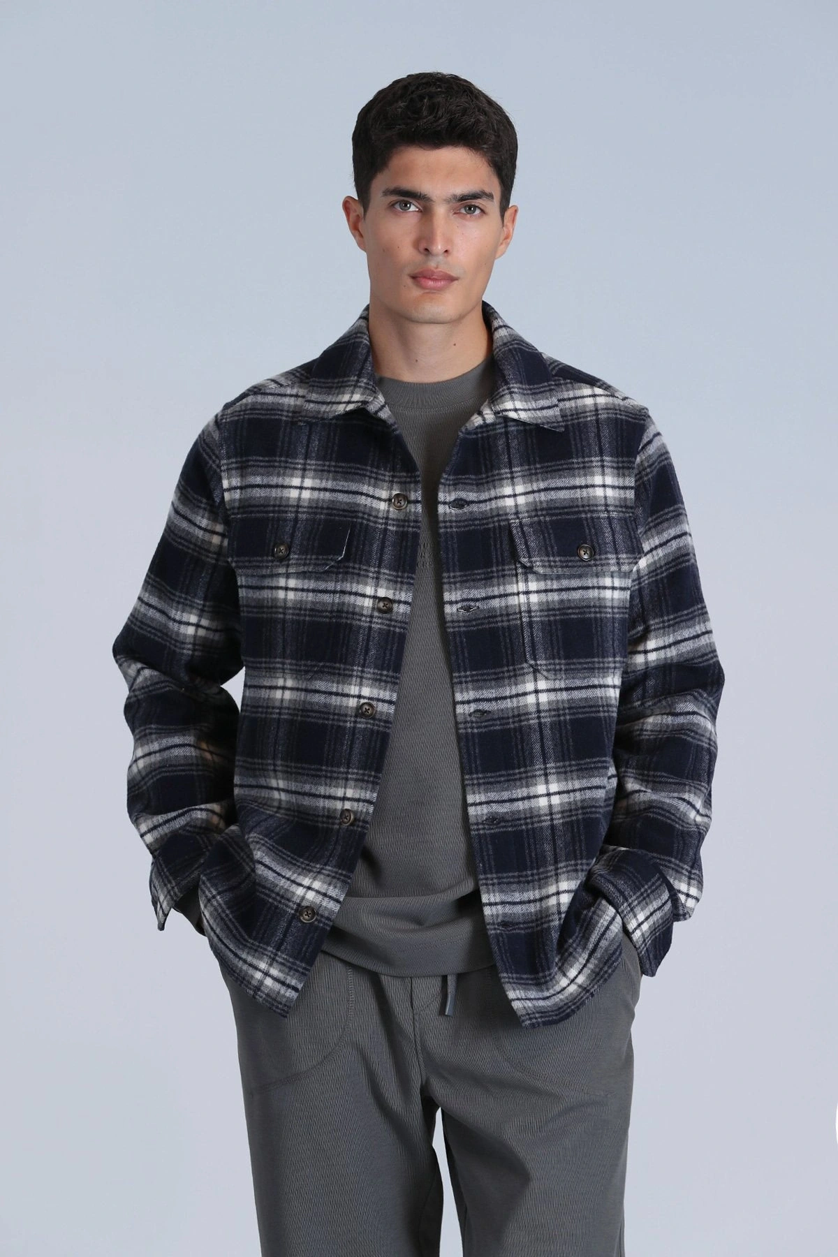 Lufian Fera Erkek Lacivert Basic Slim Fit Gömlek 112010660