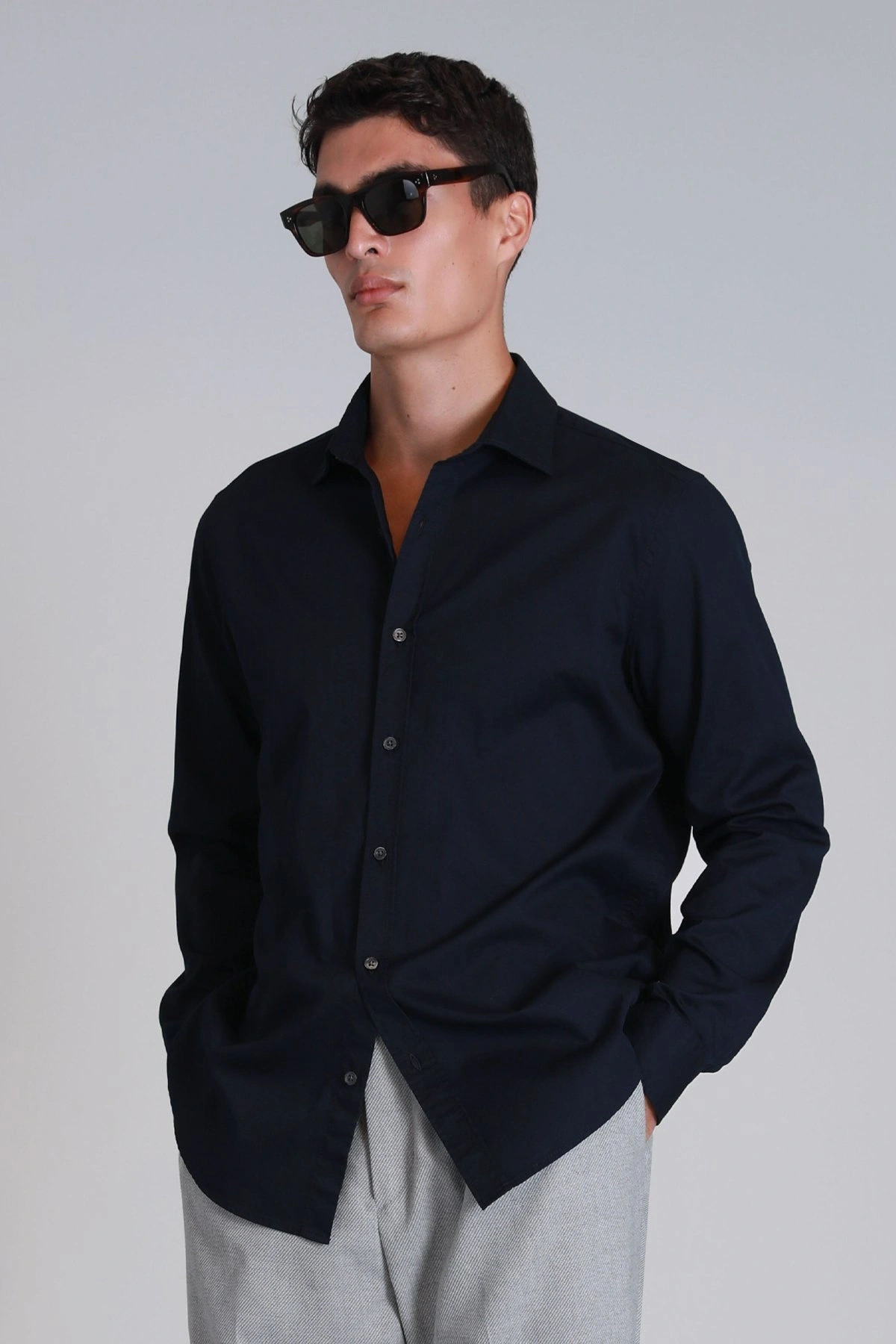 Lufian Ferla Erkek Lacivert Gömlek 112010652