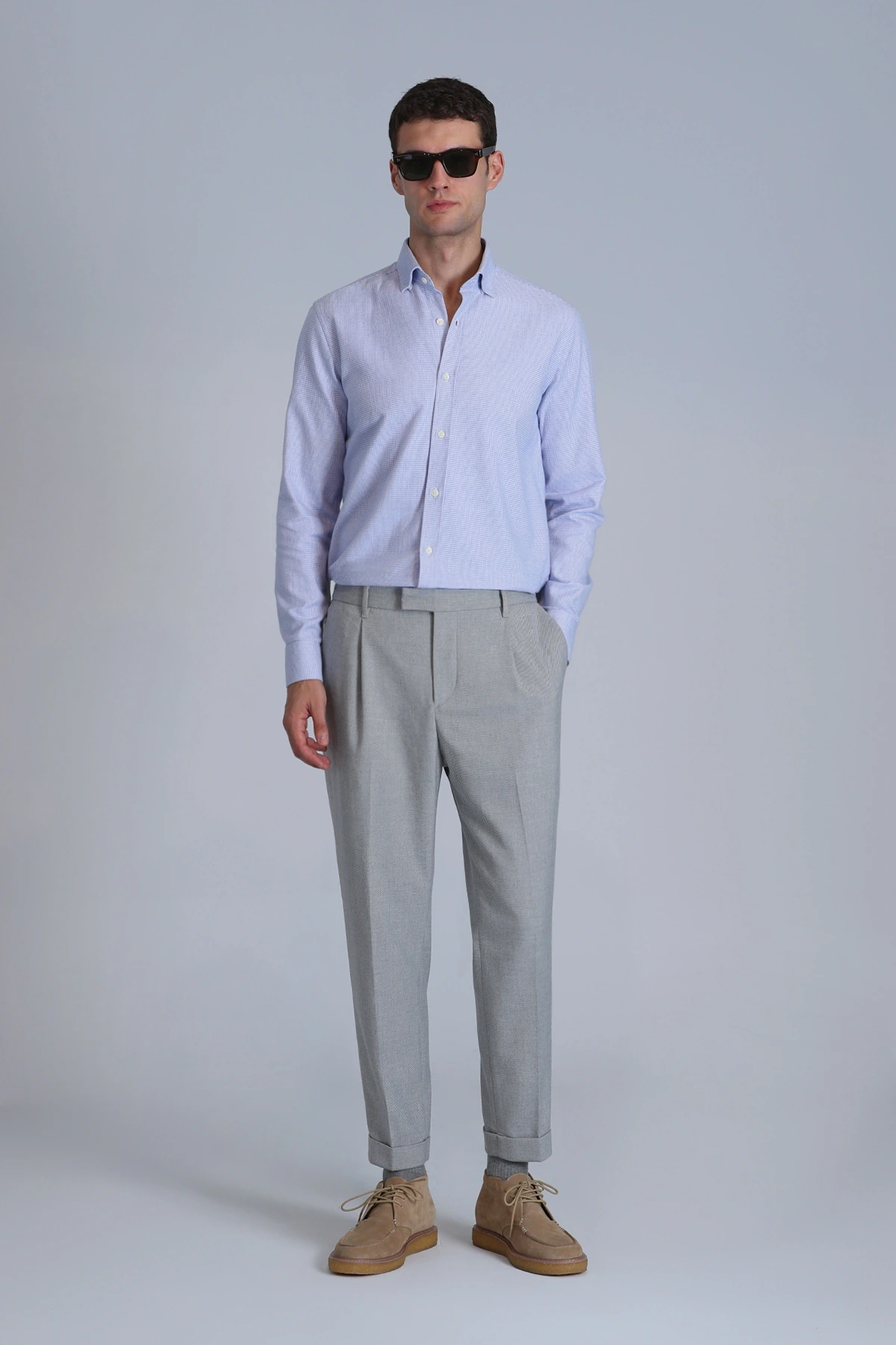 Lufian Erkek Frederik Açık Mavi Gömlek 112010645