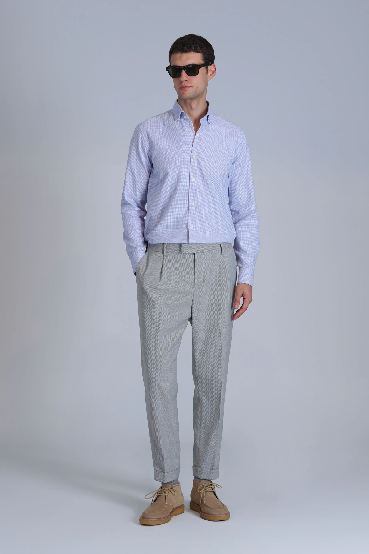 Lufian Erkek Frederik Açık Mavi Gömlek 112010645