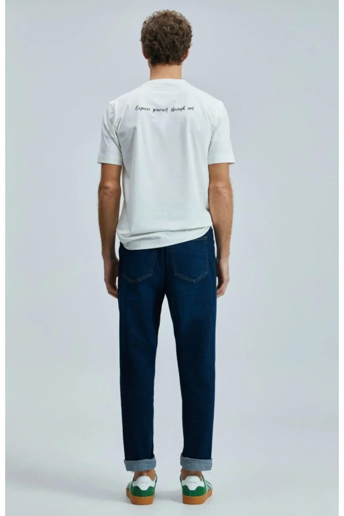 Lufian Erkek Funky Yuvarlak Yaka Kırık Beyaz T-Shirt 111020254