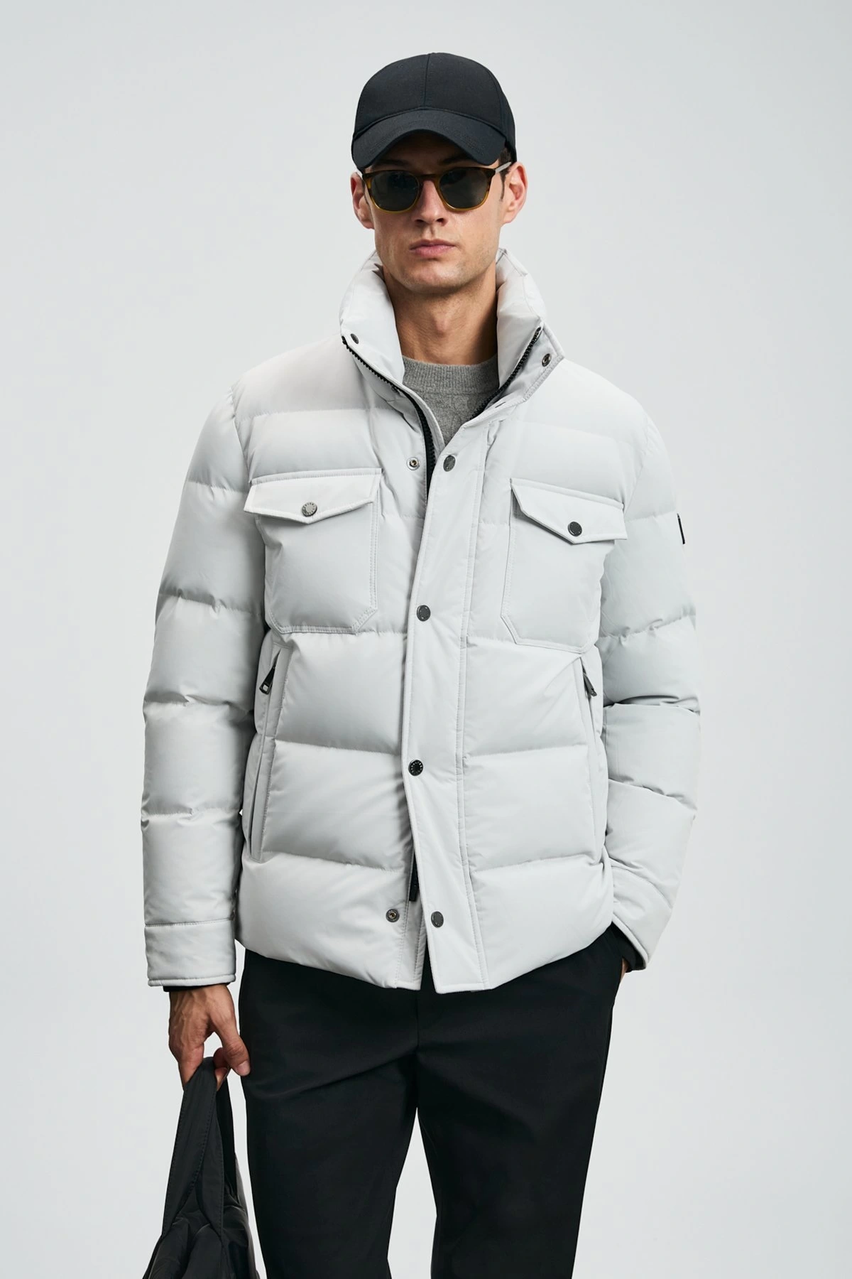 Lufian Genious Kaz Tüyü Erkek Açık Gri Mont 112120258