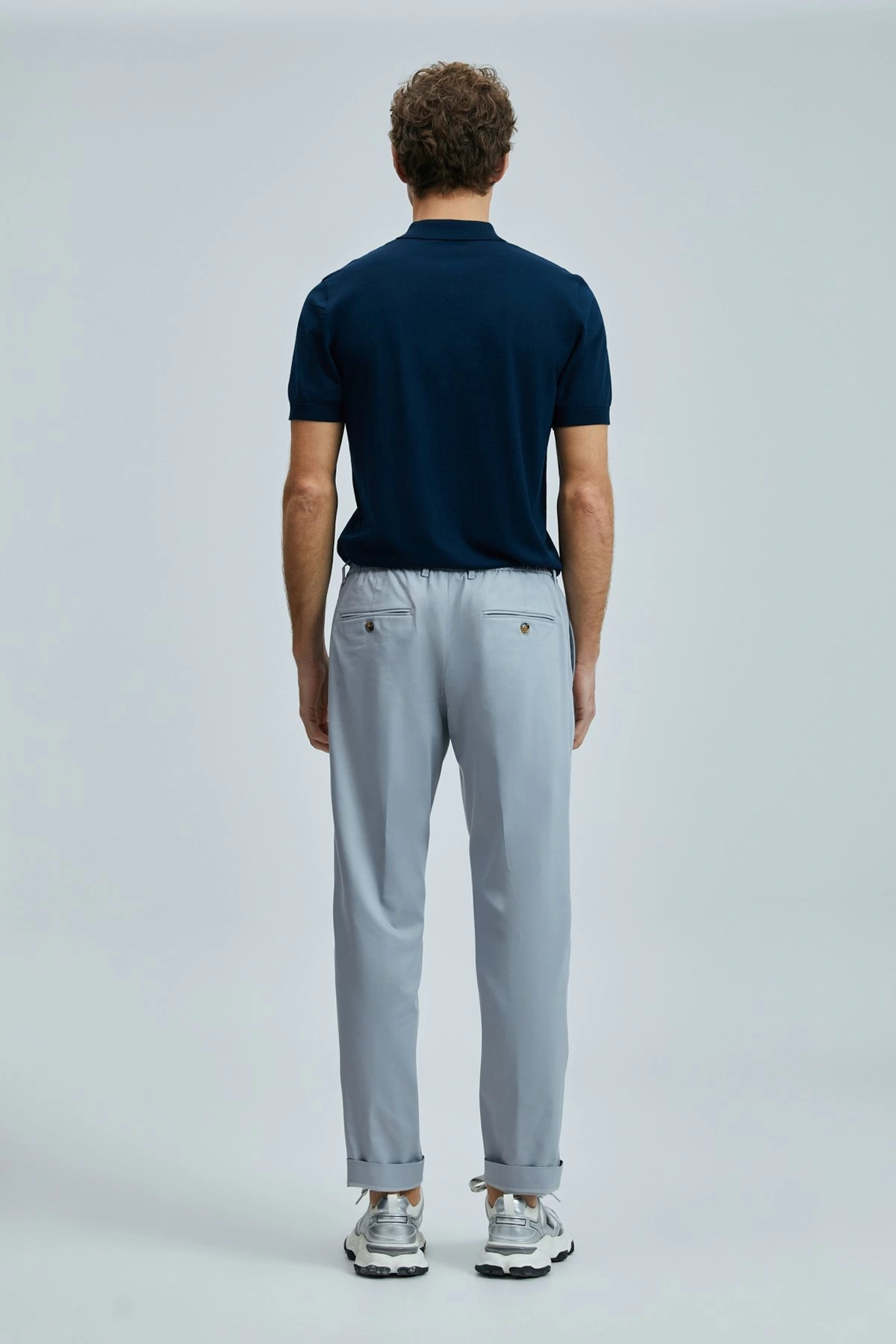 Lufian Erkek Glen Chino Slim Fit Gri Pantolon 111190336