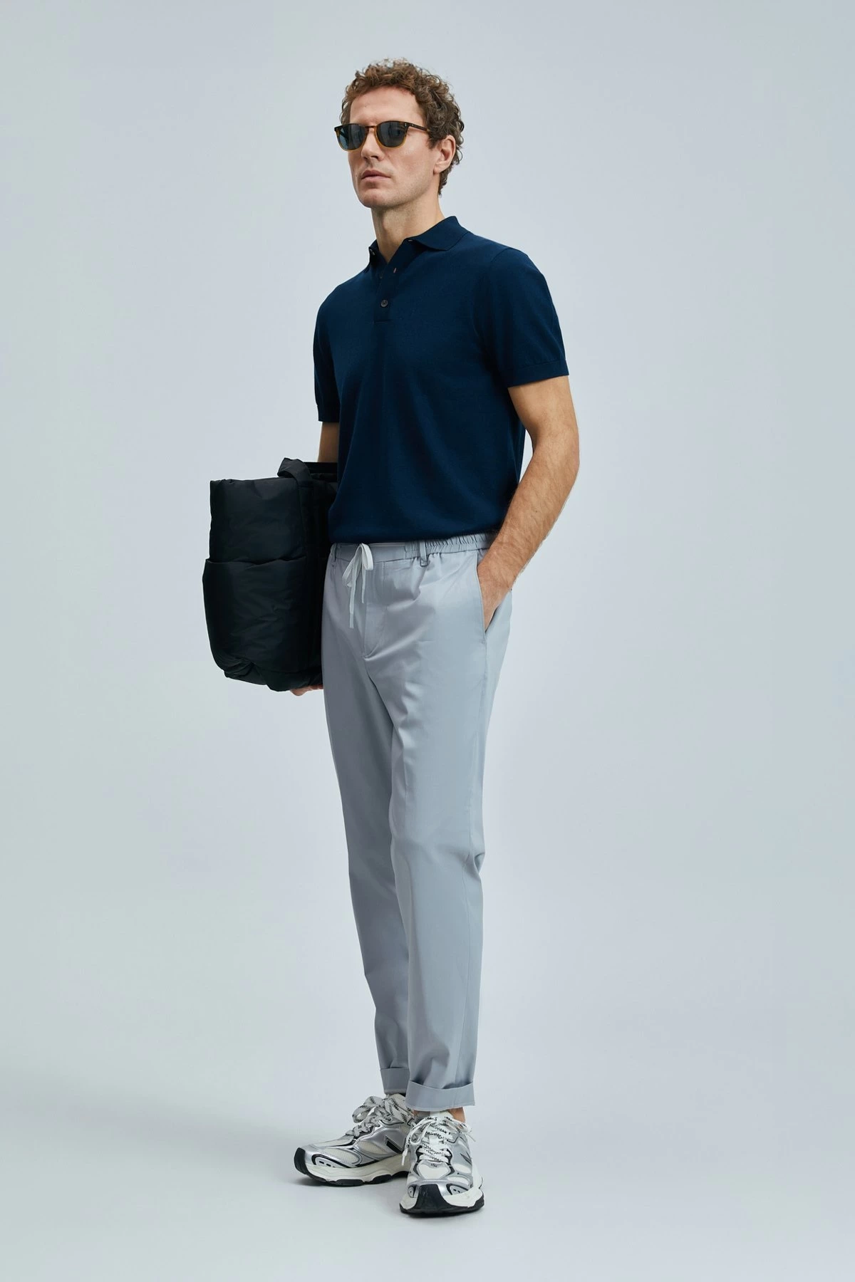 Lufian Erkek Glen Chino Slim Fit Gri Pantolon 111190336