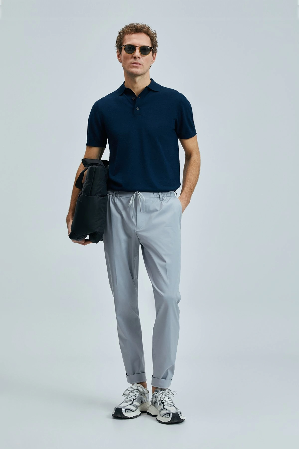 Lufian Erkek Glen Chino Slim Fit Gri Pantolon 111190336