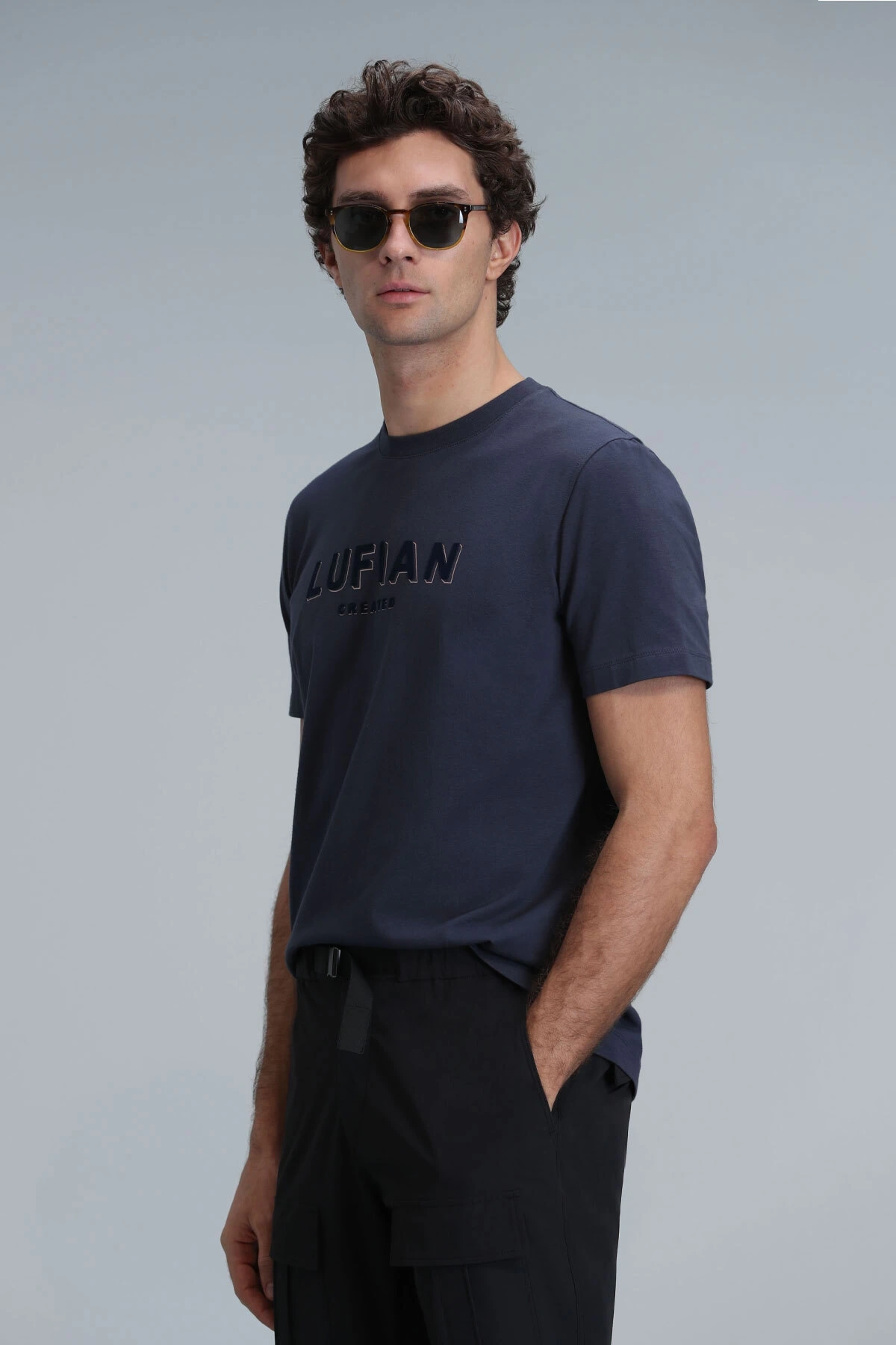 Lufian Erkek Gold Yuvarlak Yaka Antrasit T-Shirt 111020191
