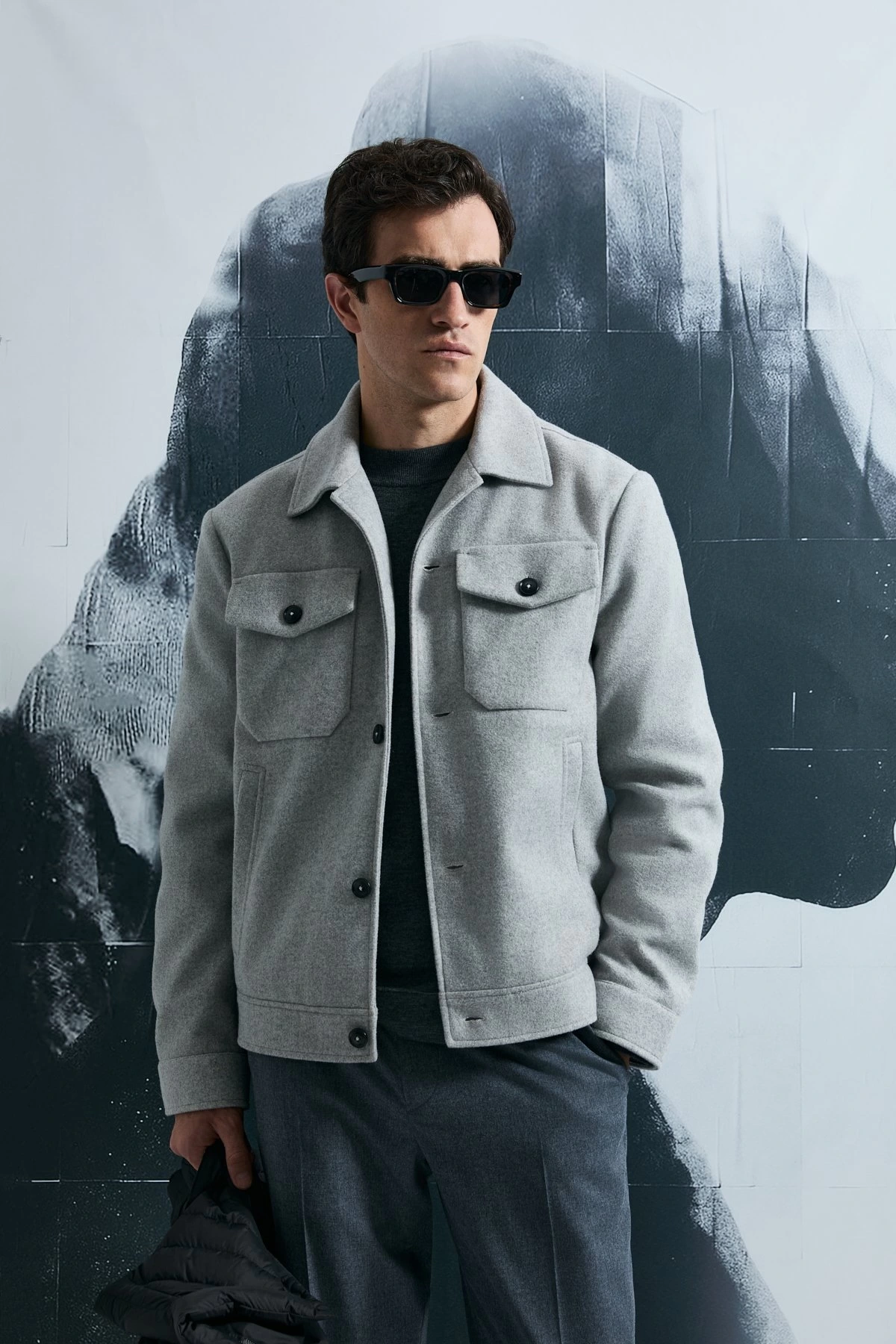 Lufian Good Örme Erkek Gri Ceket 112120262