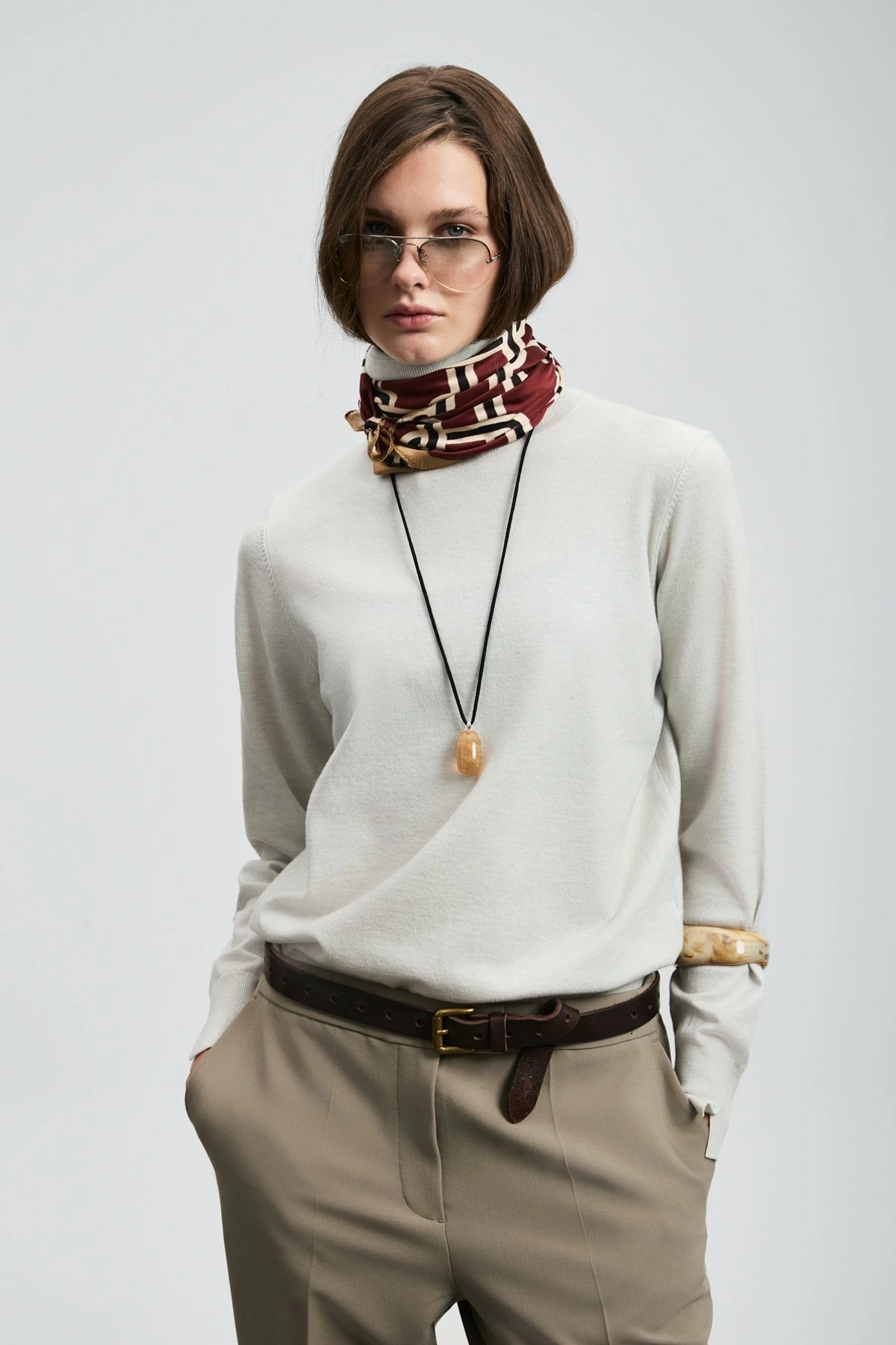 Lufian Kadın Harper Taş Renk Kazak 122090041