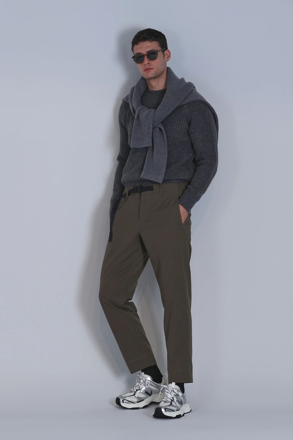 Lufian Erkek Hidden Chino Slim Fit Yeşil Pantolon 112190326