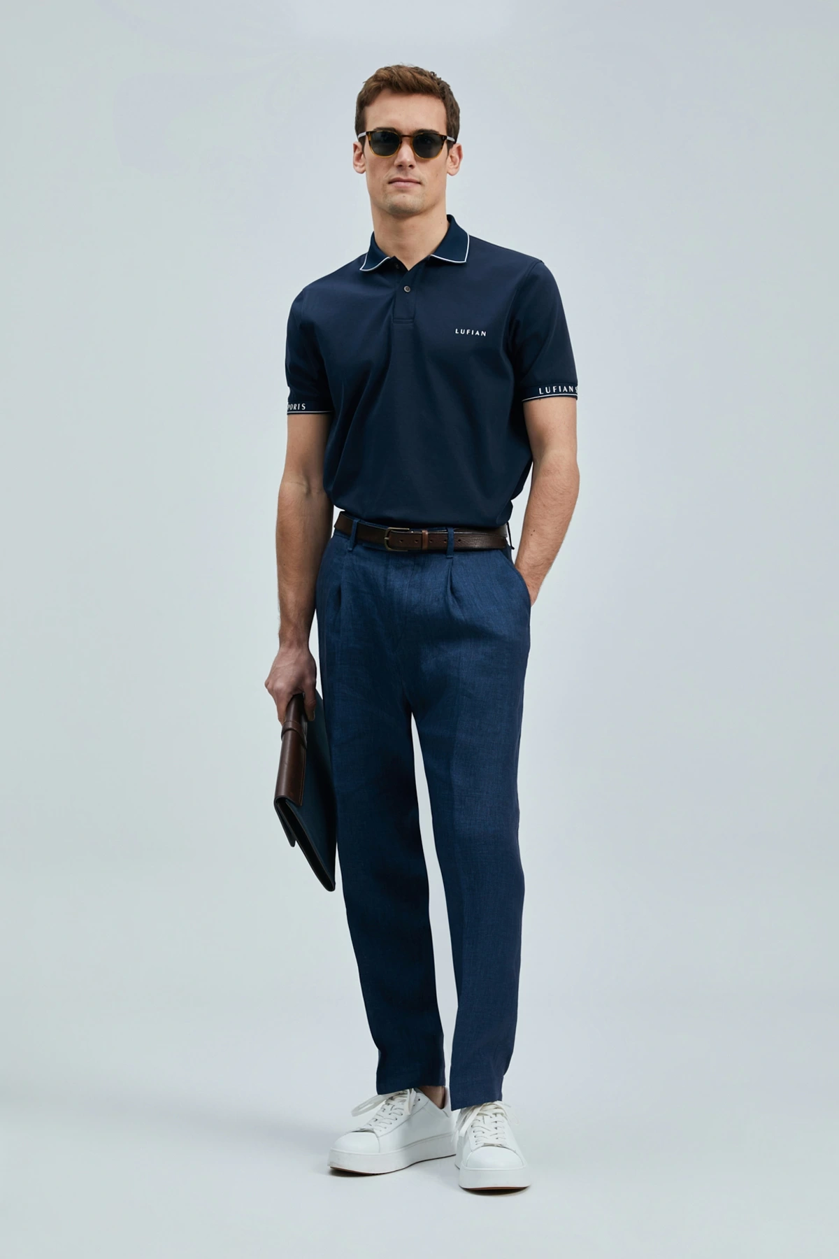 Lufian Erkek Hold Polo Yaka Lacivert T-Shirt 111040226