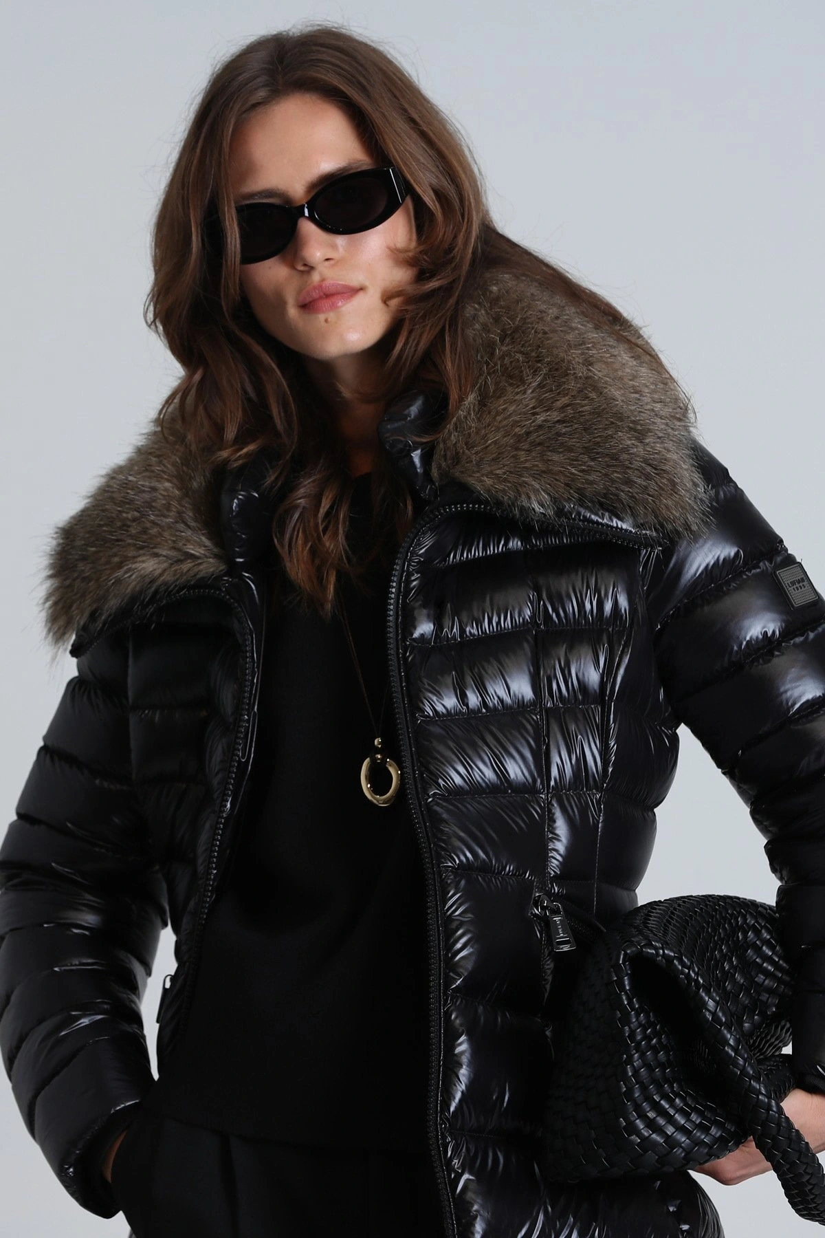 Lufian İmage Kadın Siyah Kaz Tüyü Mont 122120035