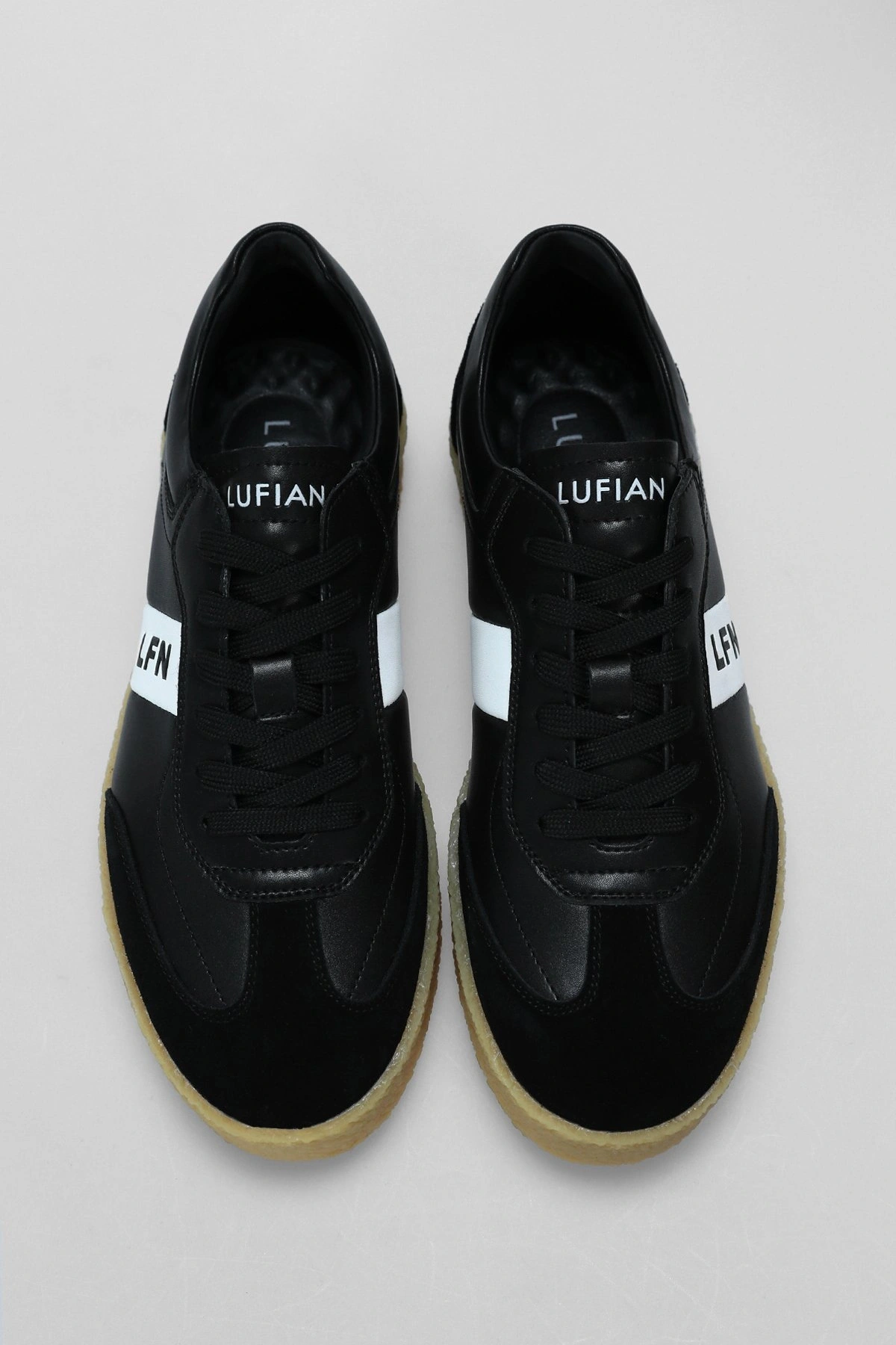 Lufian Jonat Erkek Siyah Deri Sneaker Ayakkabı 112230208