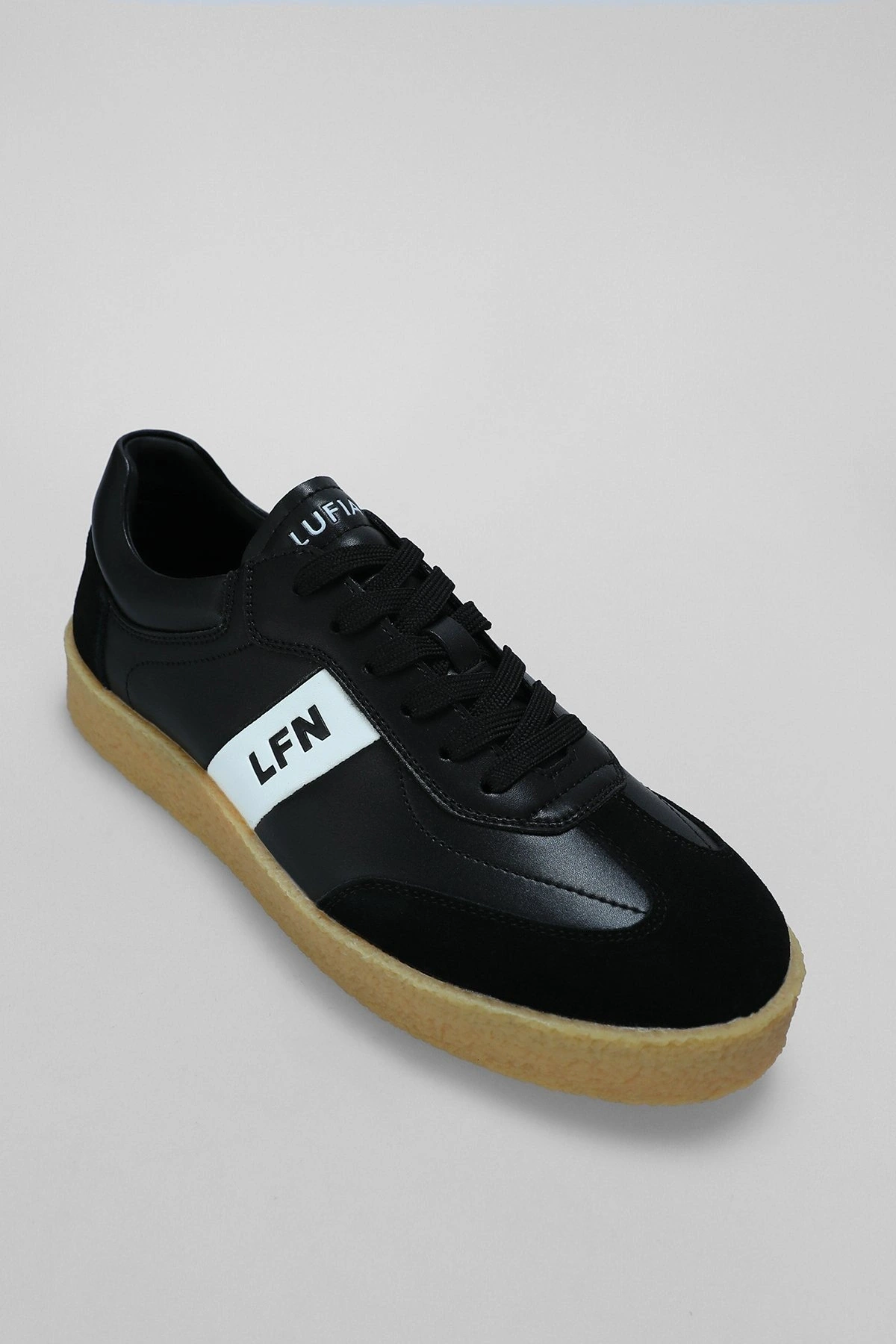 Lufian Jonat Erkek Siyah Deri Sneaker Ayakkabı 112230208