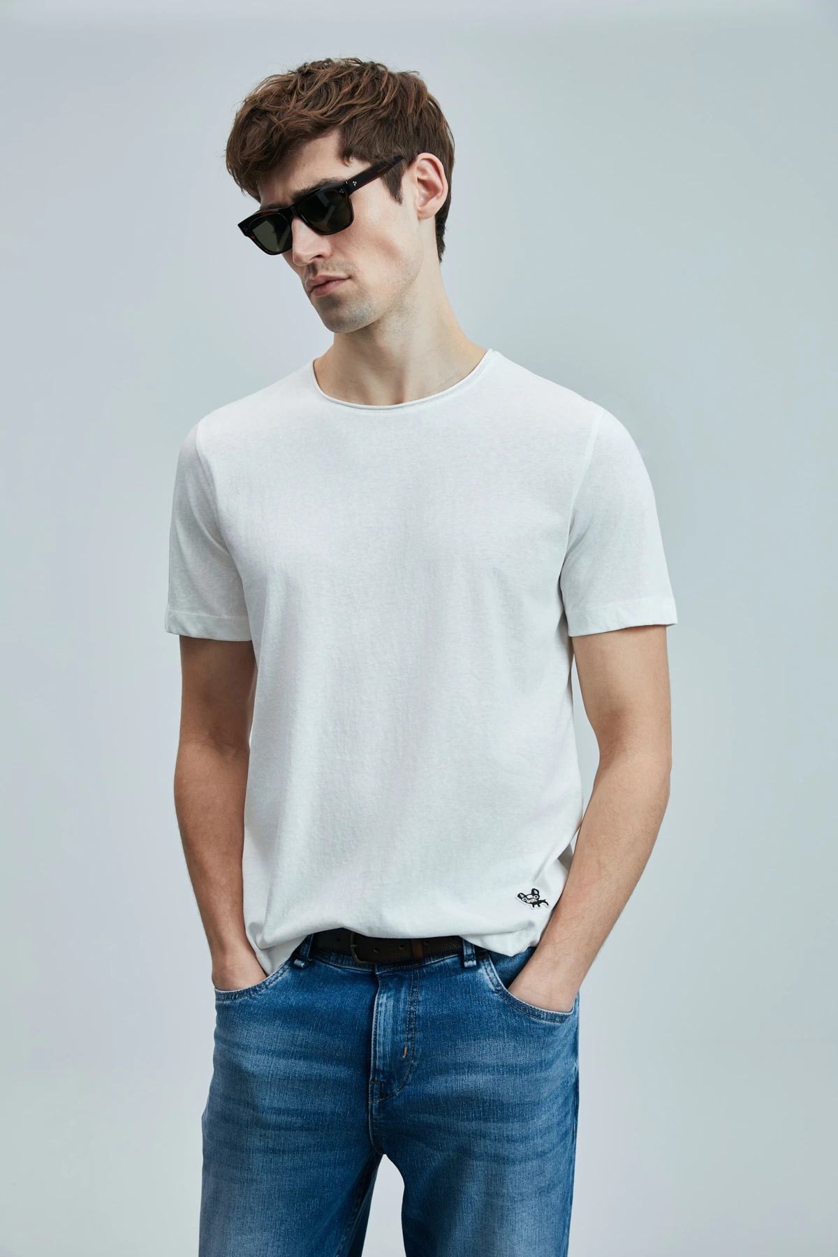 Lufian Erkek Junya Basic Kırık Beyaz T-Shirt 111020259