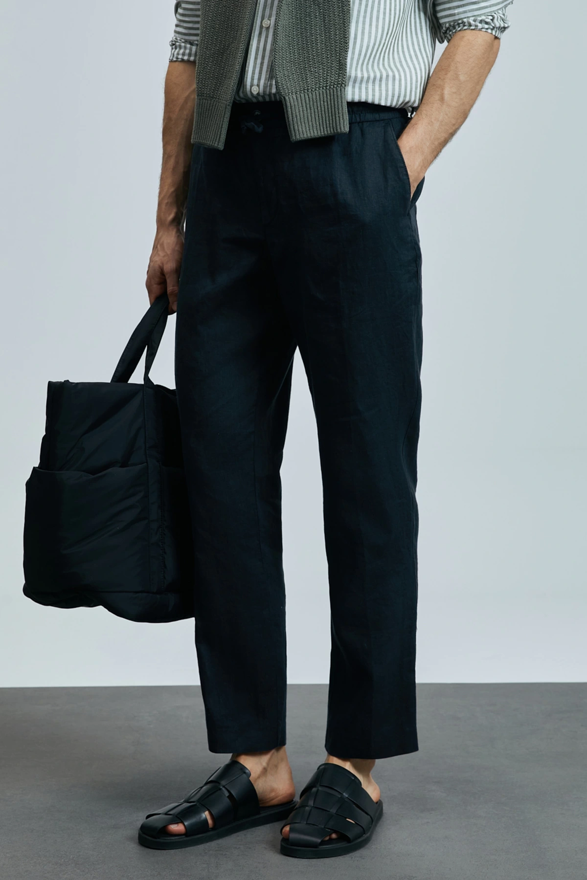 Lufian Erkek Karl Smart Chino Slim Fit Siyah Pantolon 111190350