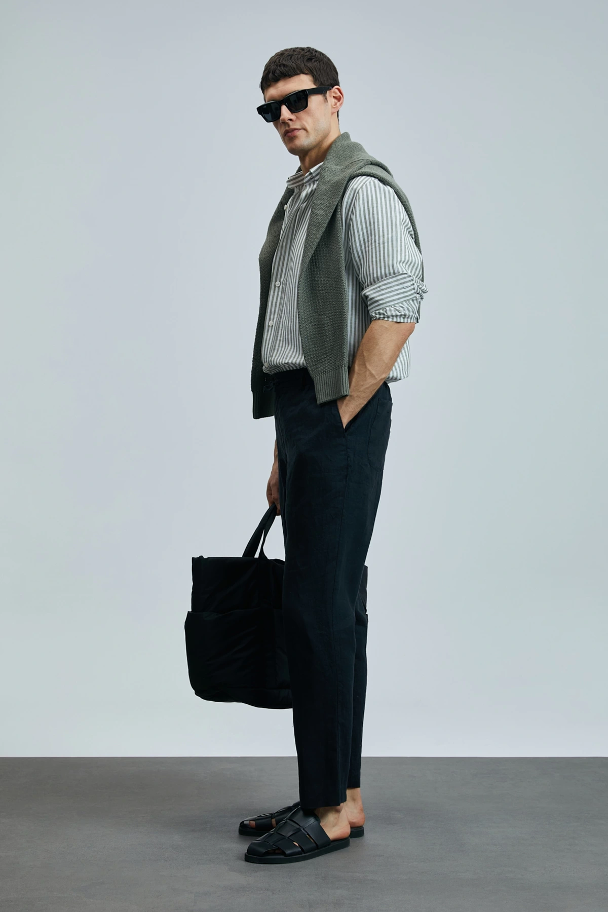 Lufian Erkek Karl Smart Chino Slim Fit Siyah Pantolon 111190350