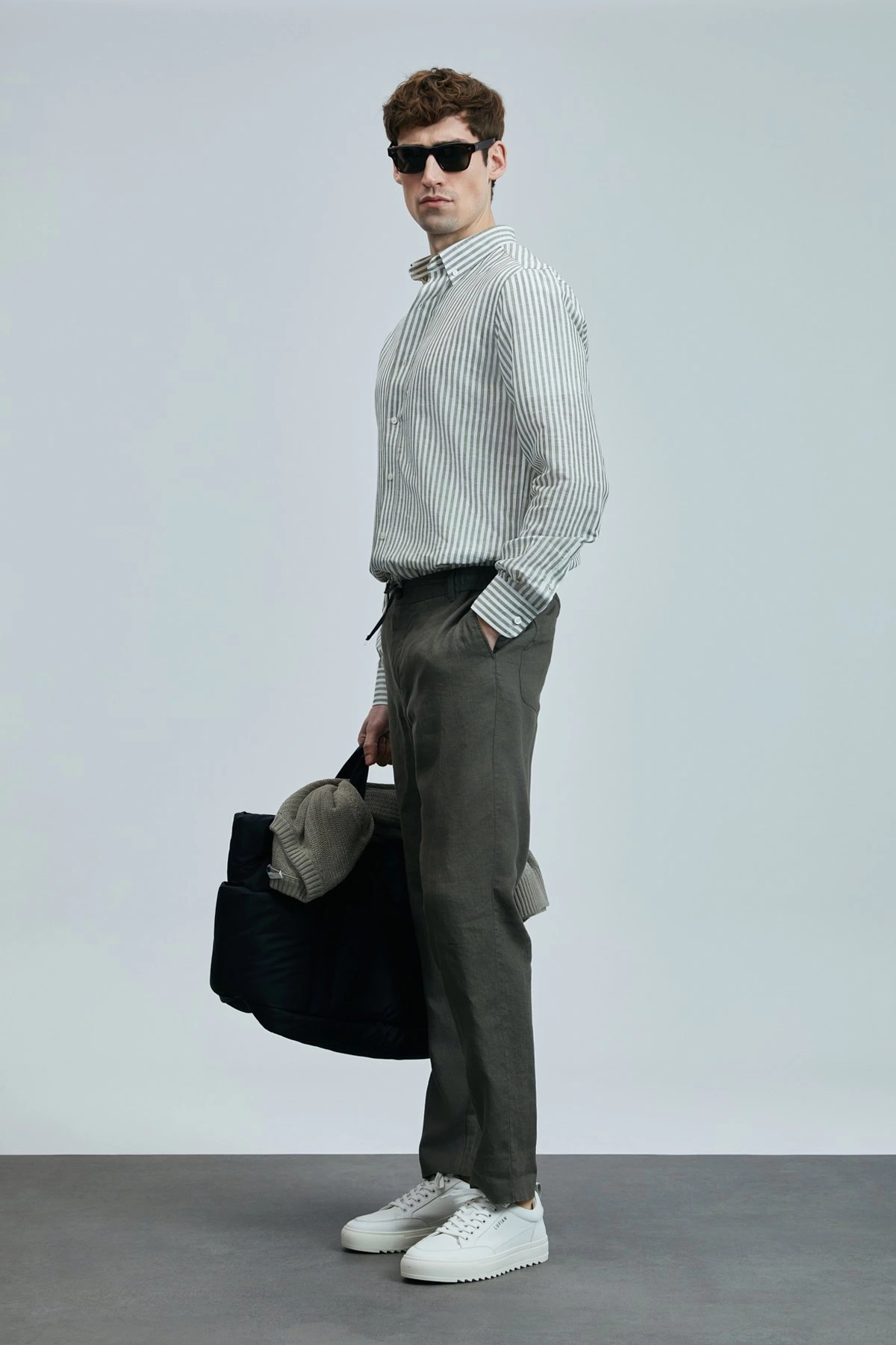 Lufian Erkek Karl Smart Chino Slim Fit Yeşil Pantolon 111190350