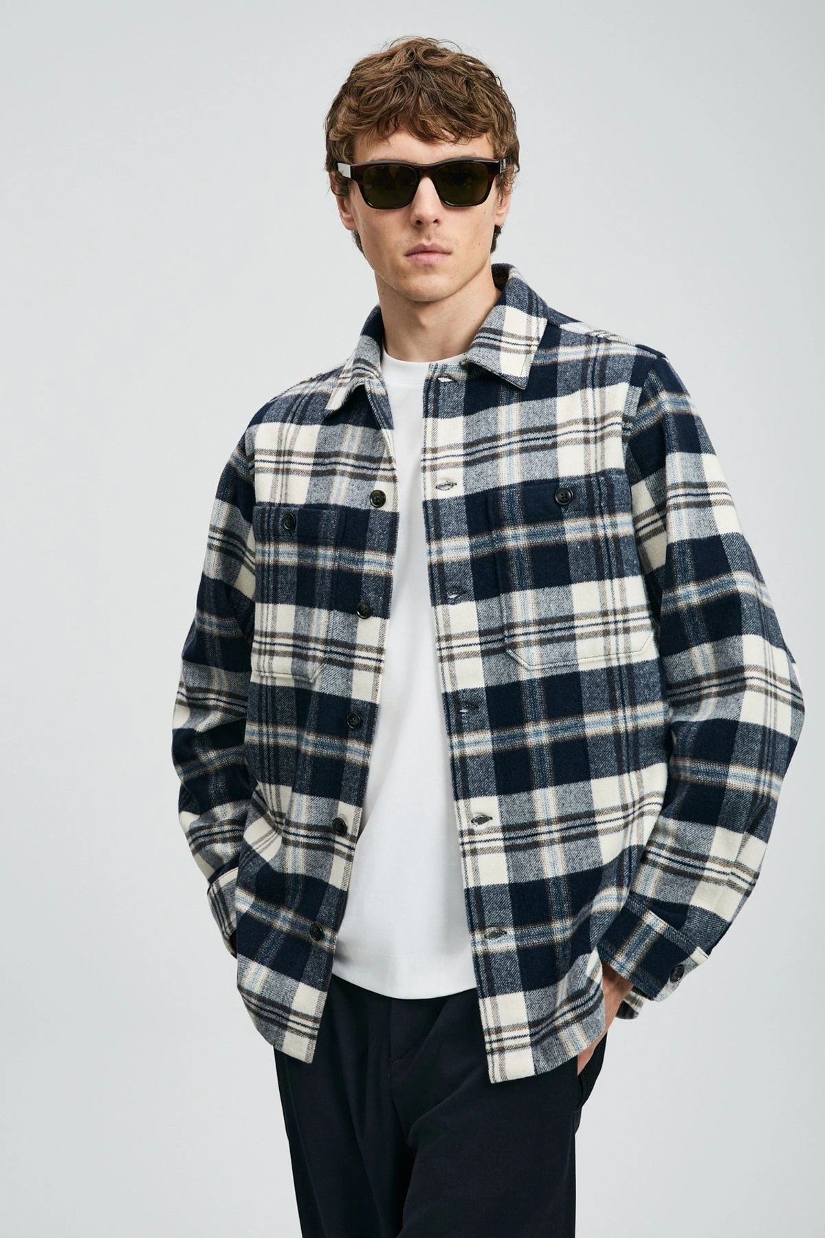 Lufian Kor Erkek Lacivert Basic Regular Fit Gömlek 112010681