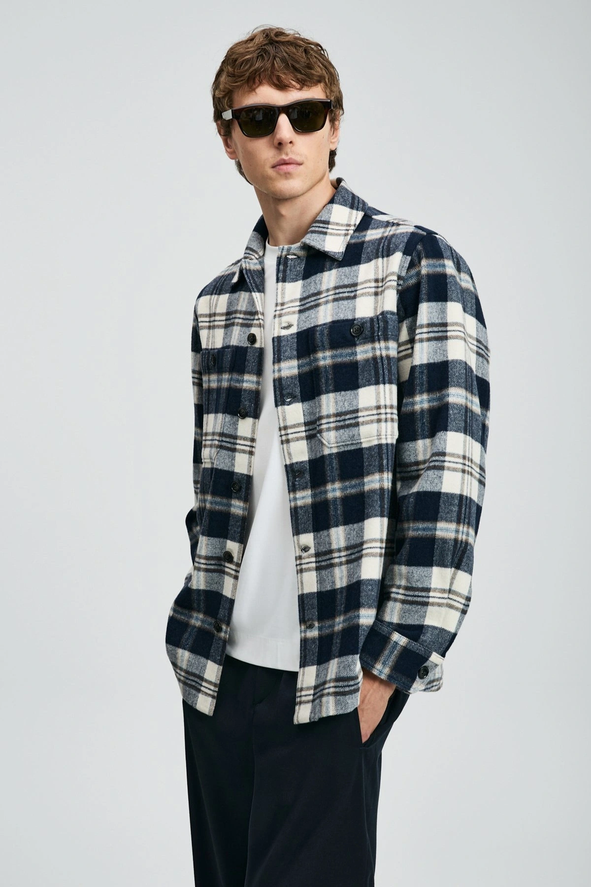 Lufian Kor Erkek Lacivert Basic Regular Fit Gömlek 112010681