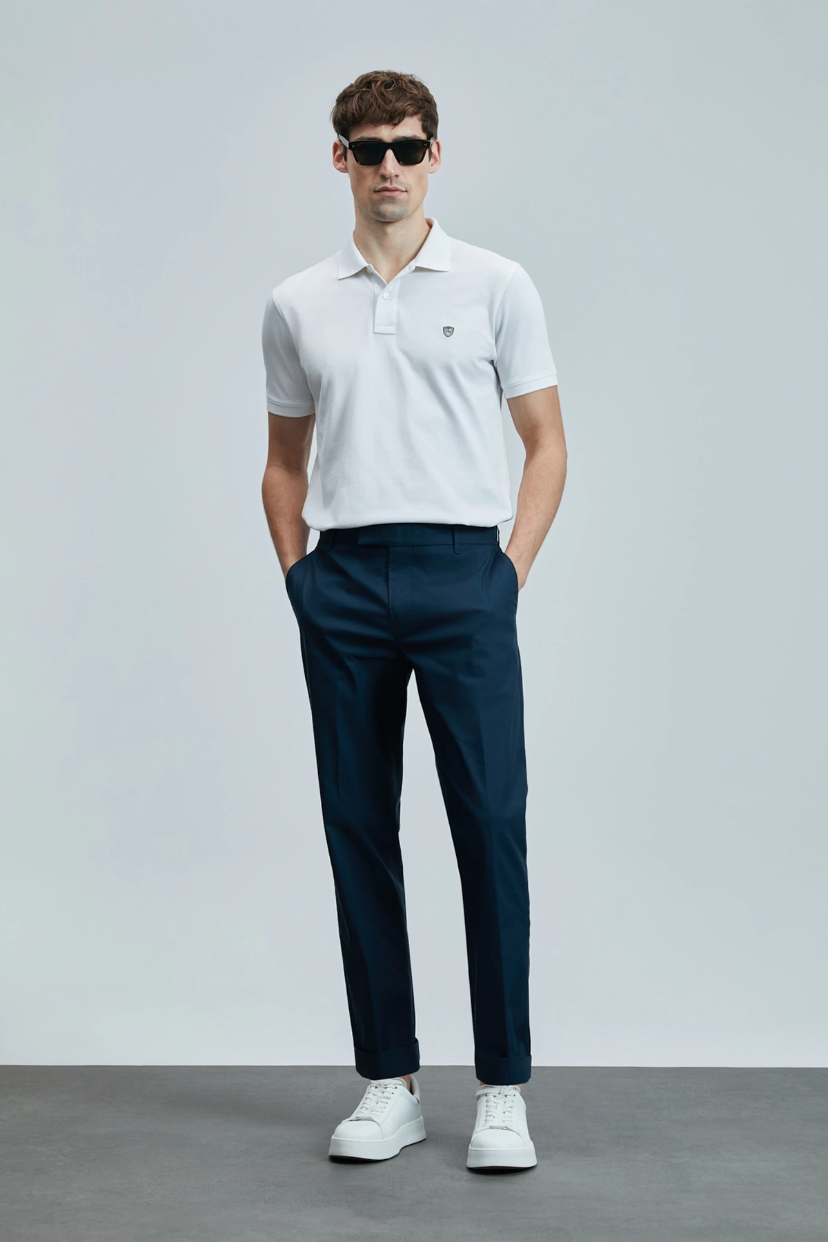 Lufian Laon Erkek Polo Yaka Beyaz T-Shirt 111040206