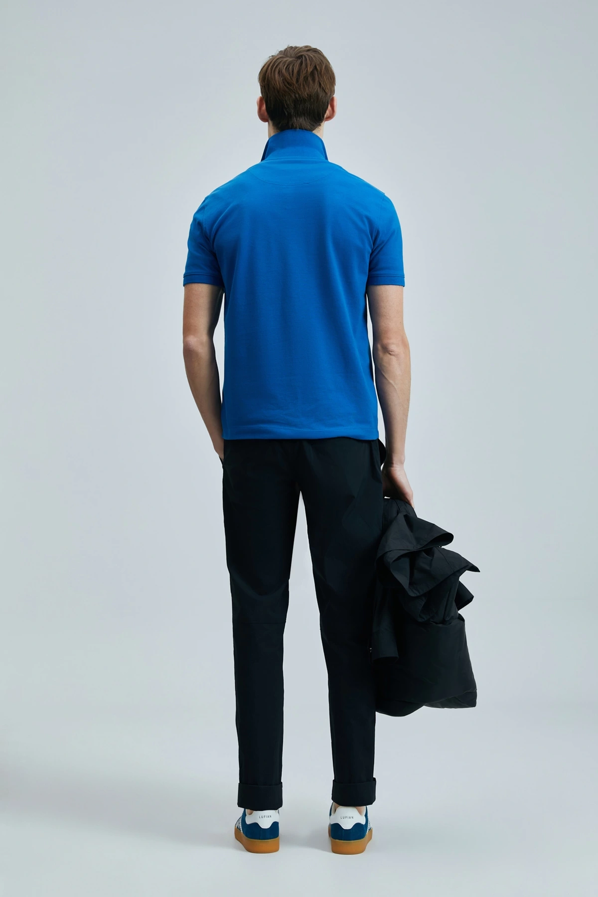 Lufian Erkek Laon Polo Yaka Saks Mavisi T-Shirt 111040206