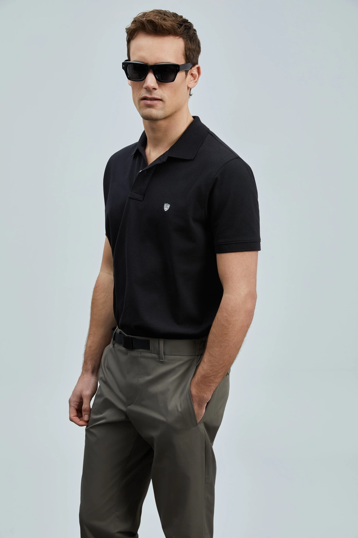 Lufian Laon Erkek Polo Yaka Siyah T-Shirt 111040206