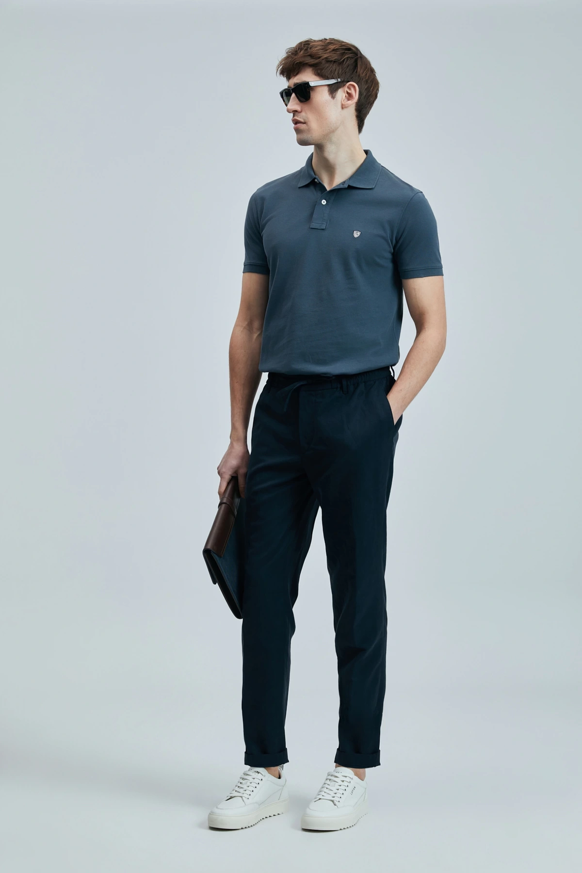 Lufian Erkek Laon Polo Yaka Antrasit T-Shirt 111040206